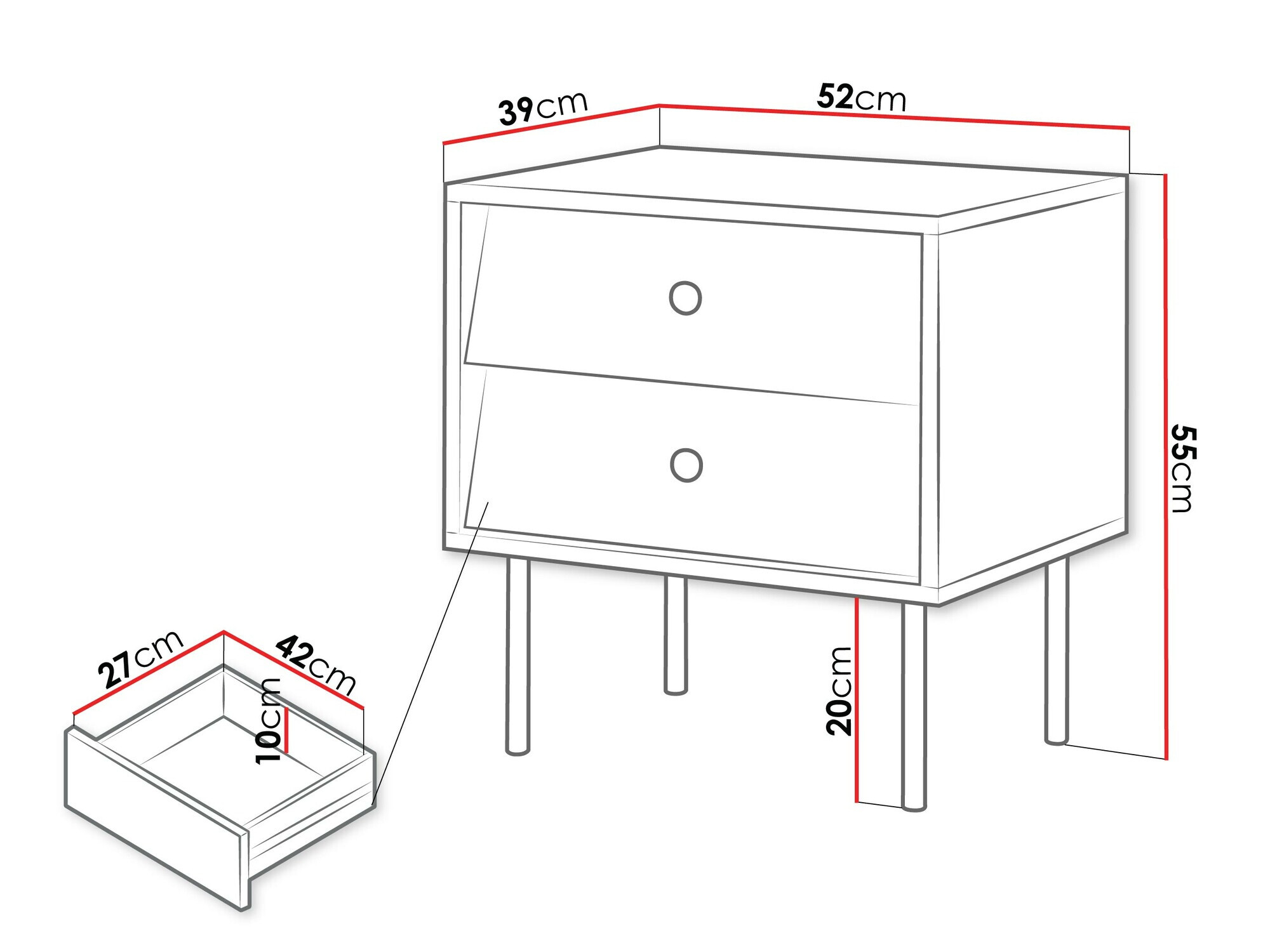Комплект прикроватных тумбочек Feletri 106 (Чёрный)