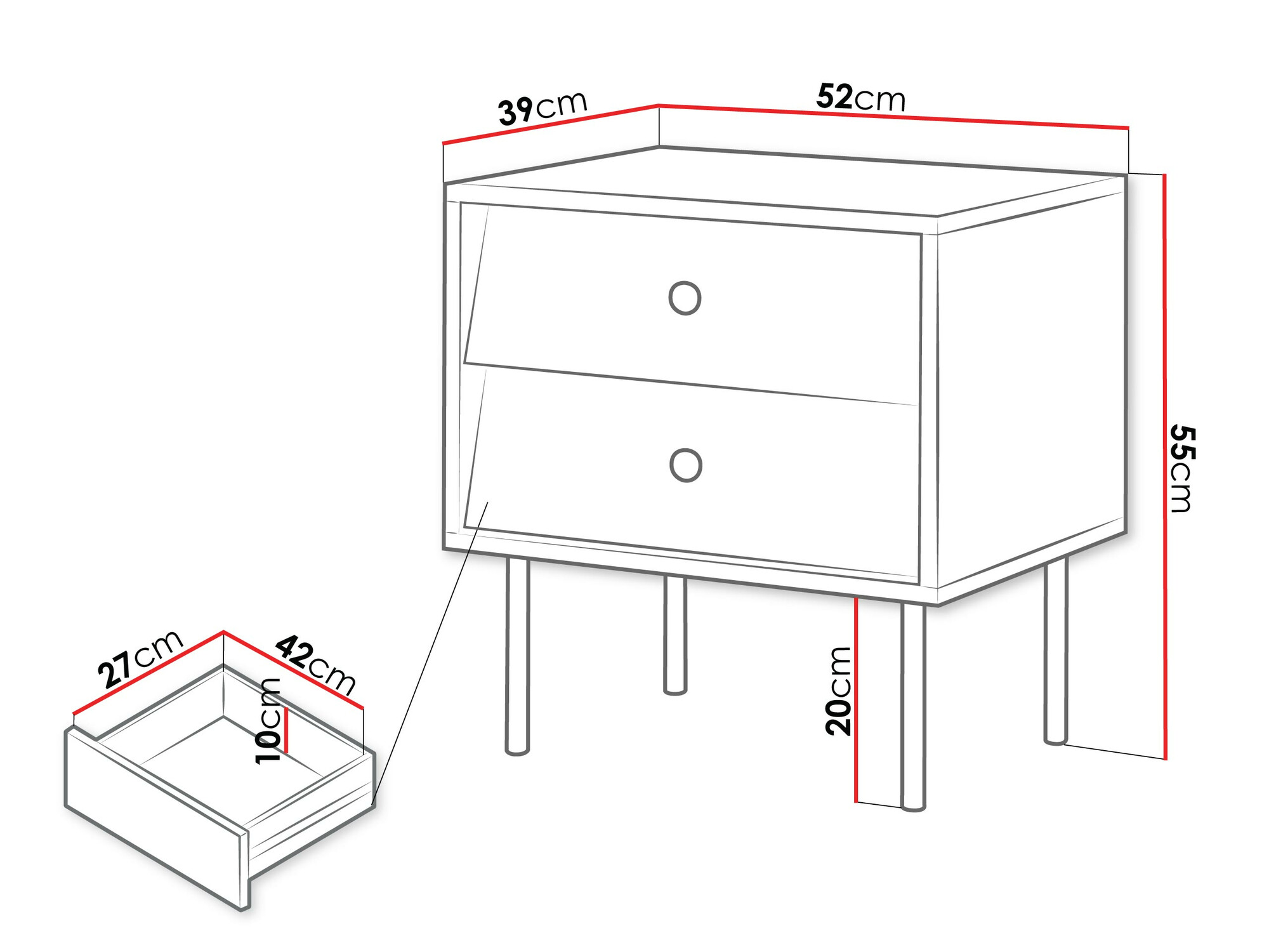 Naktsgaldiņu komplekts Feletri 106 (Balts)