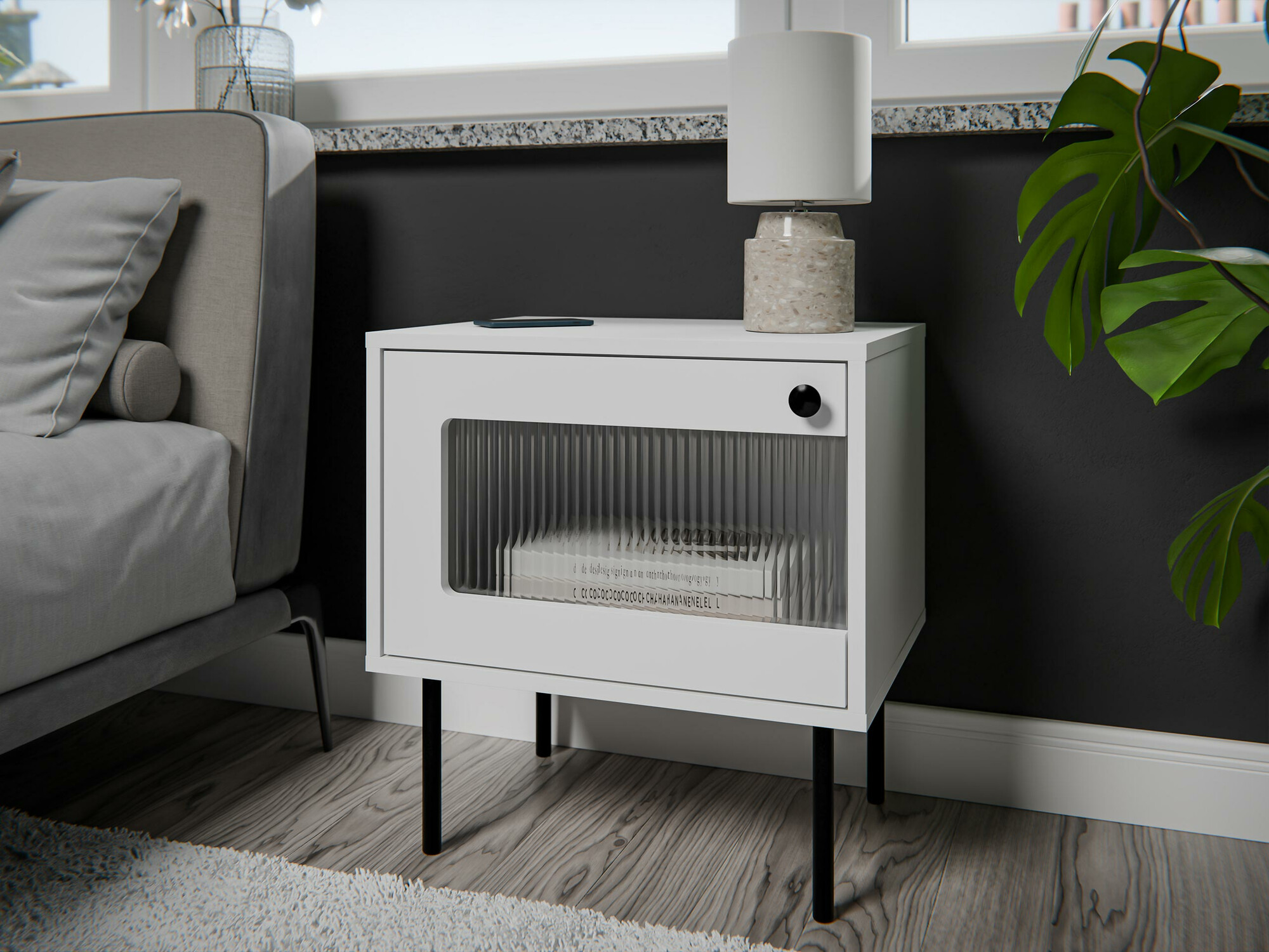 Naktsgaldiņu komplekts Feletri 107 (Balts)