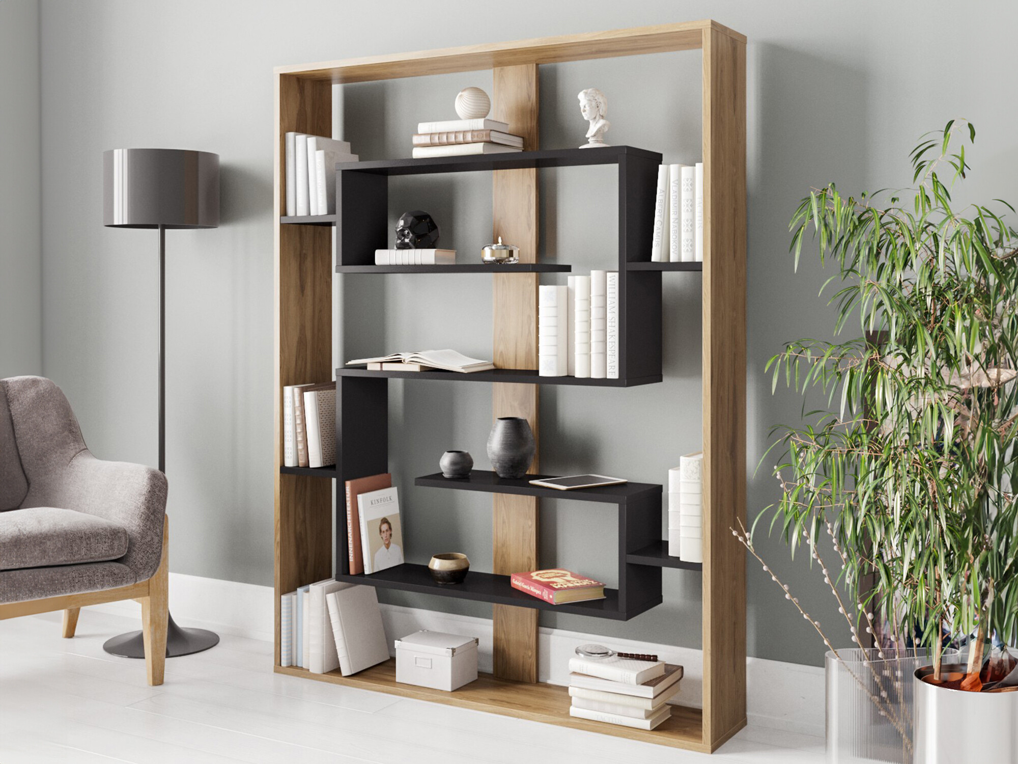 Plaukts Kailua 1076 (Ozols + Melns)