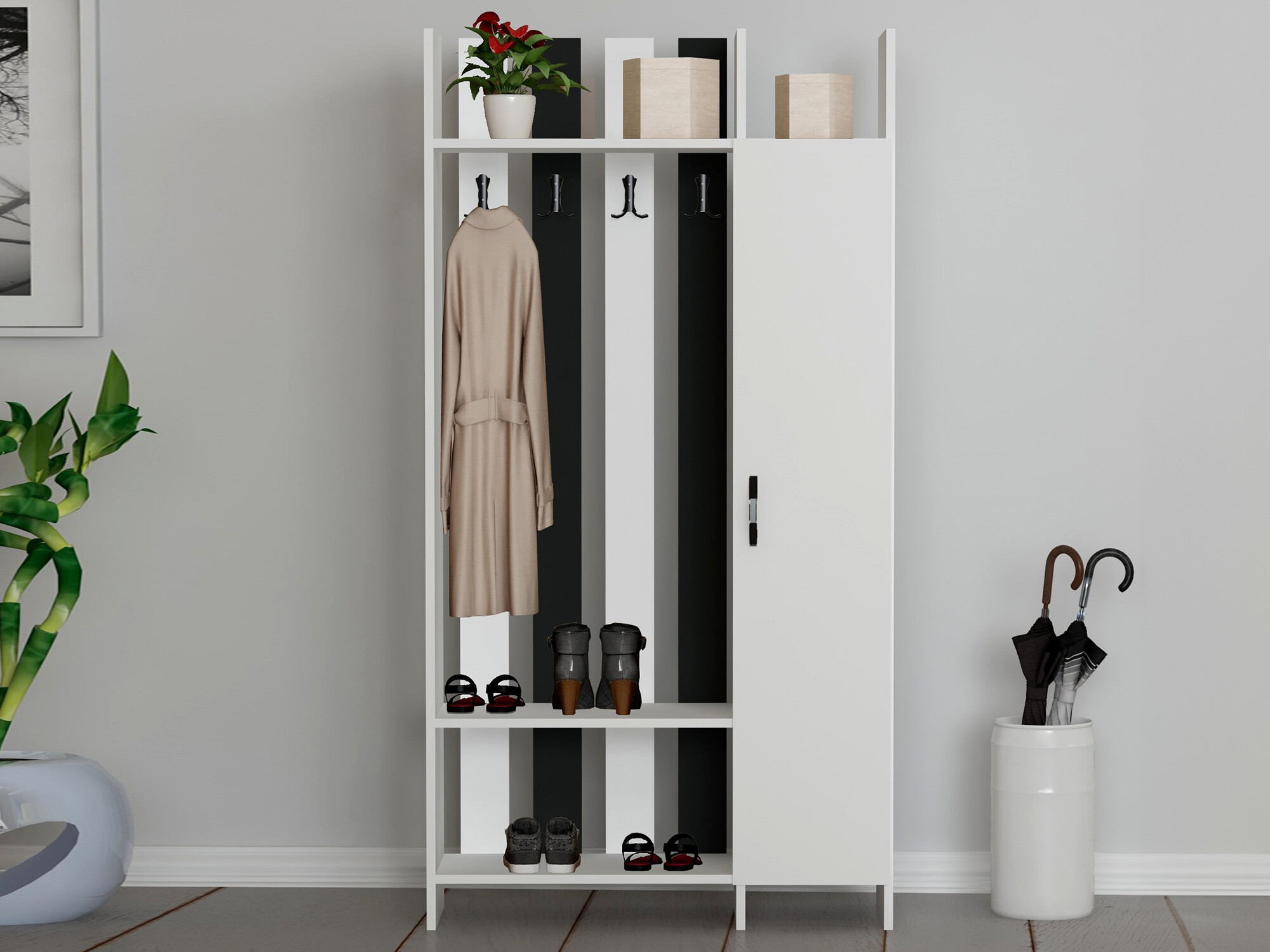 Priekšnama komplekts Kailua 2272 (Balts + Antracīts)