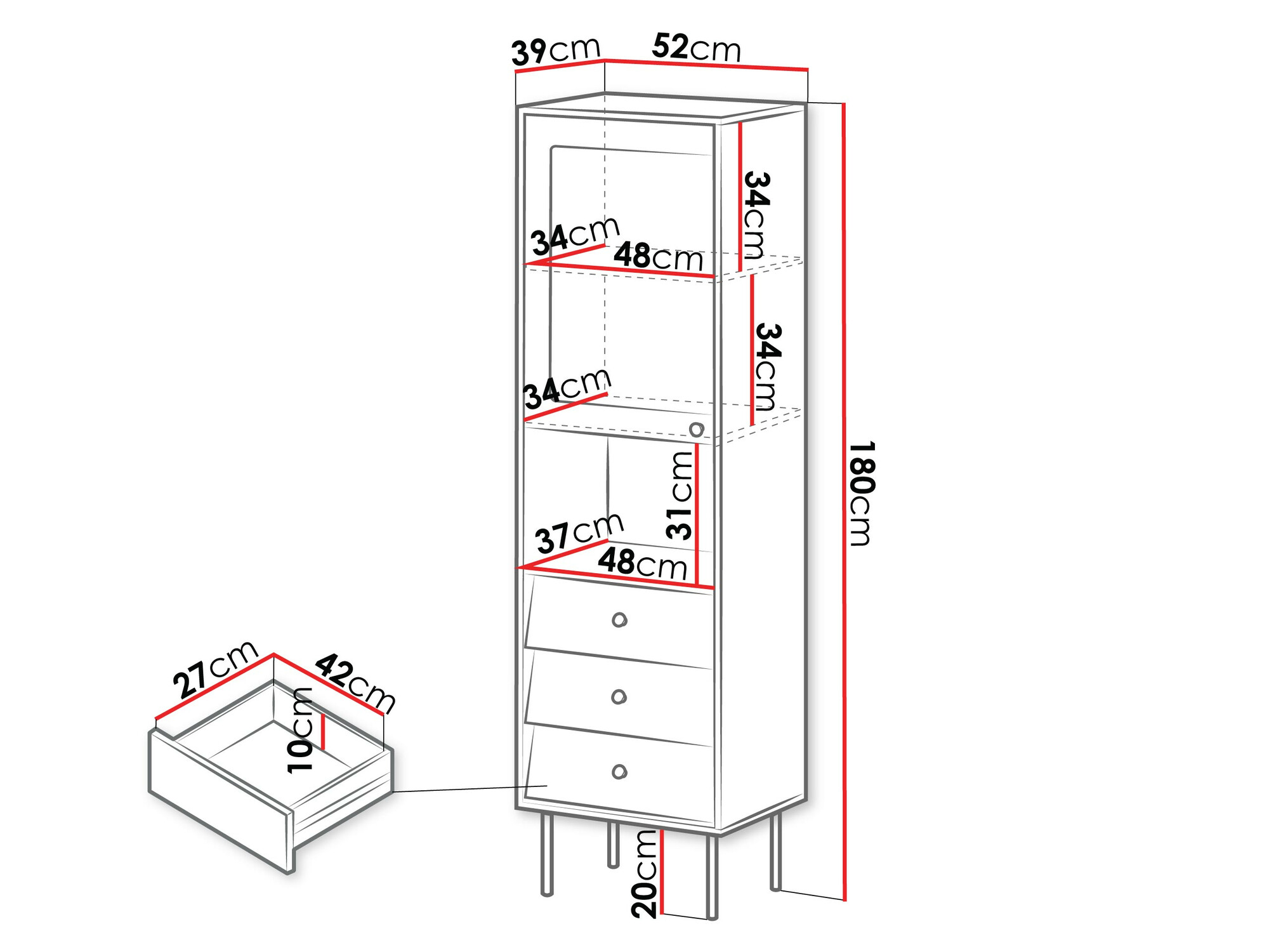 Стеллаж Feletri 105 (Чёрный)
