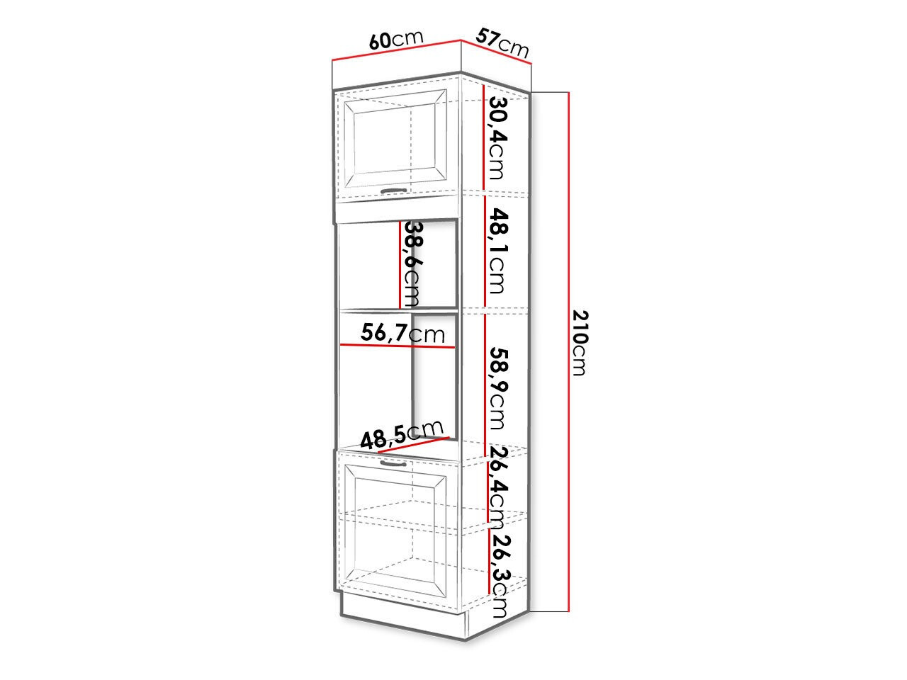 Модульный шкафчик для встроенной техники Retro White 116