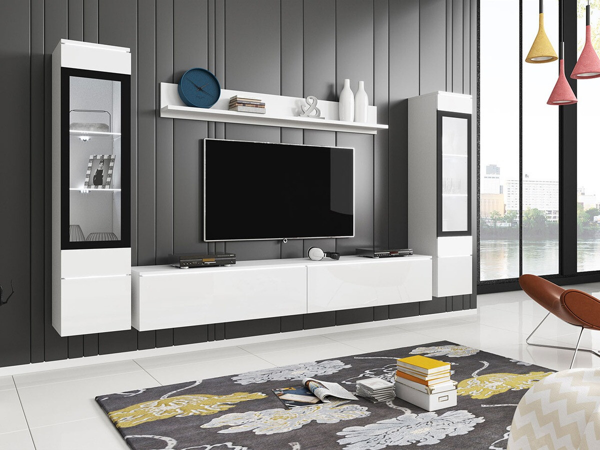 Набор для гостиной Sarasota 126 (Белый + Глянцевый белый)