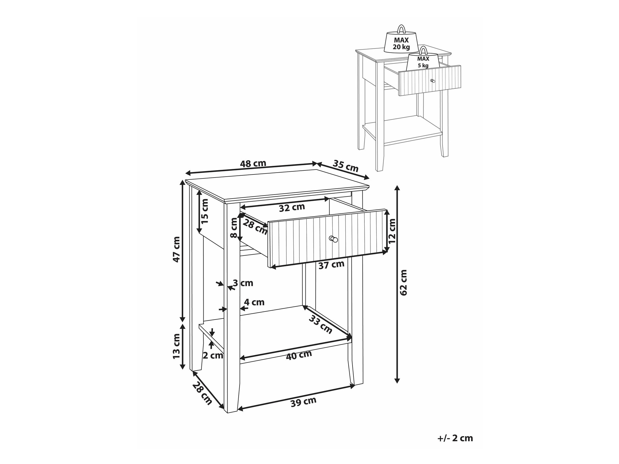 Прикроватная тумбочка Romloru 101