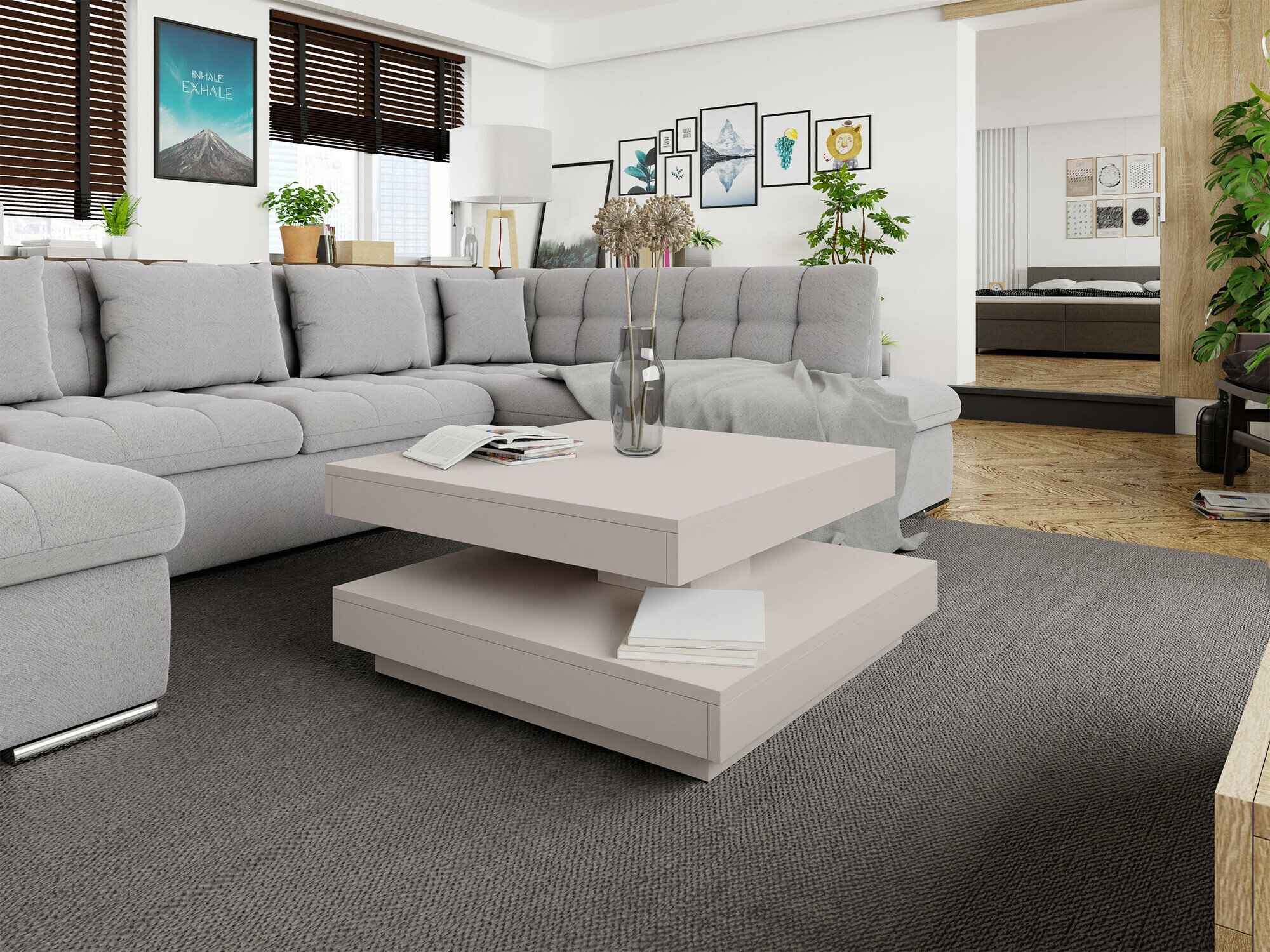 Žurnālu galdiņš transformeris Comfivo 385 (Kašmirs)