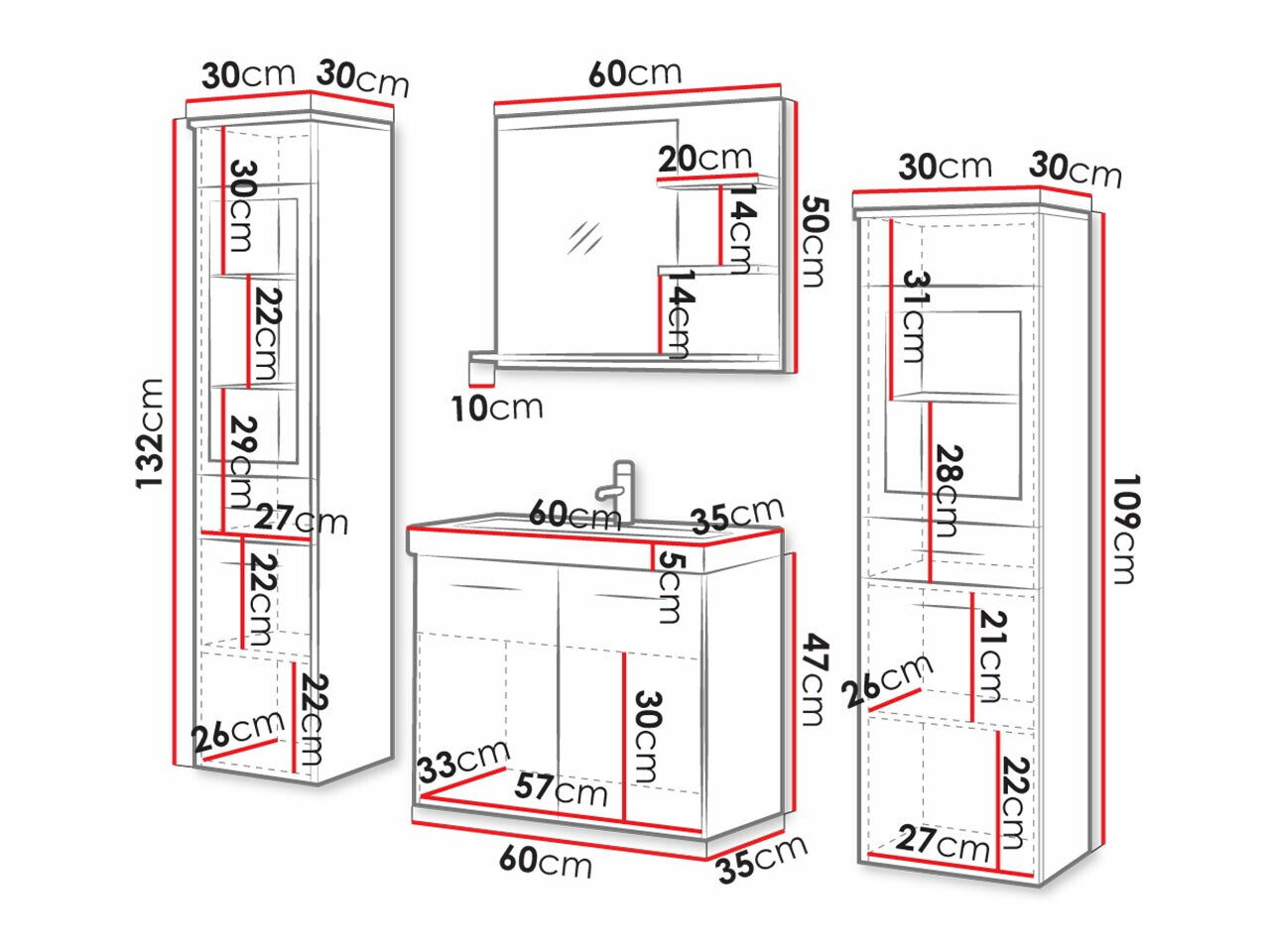 Vannas komplekts Sarasota 141 (Artisan ozols)