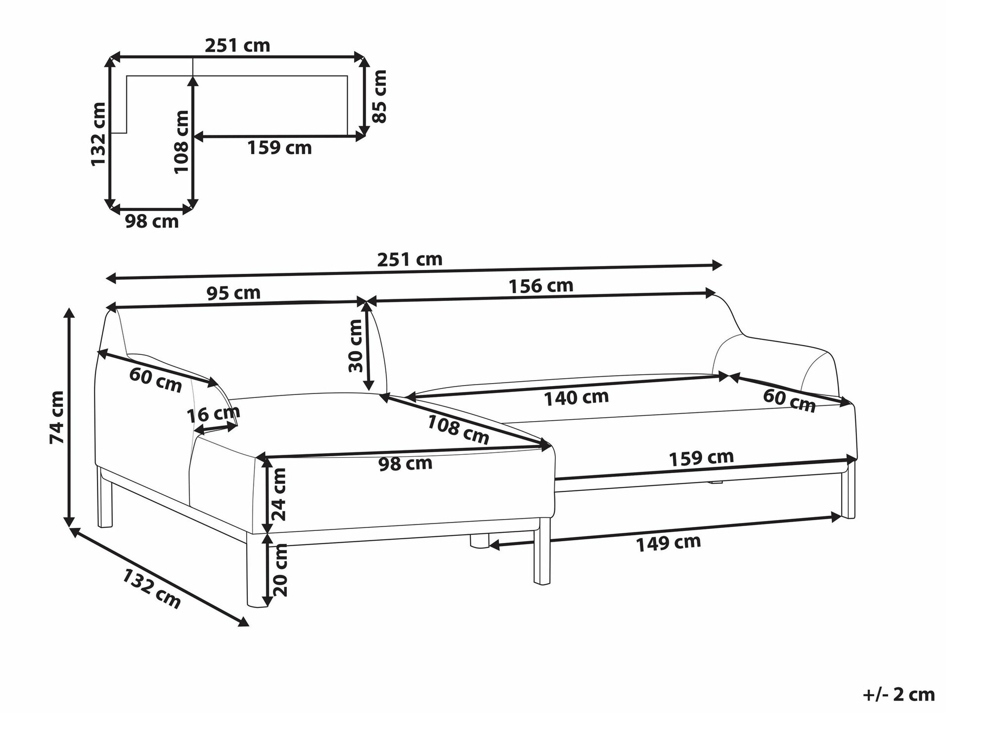 Stūra dīvāns Berwyn 2229 (Pelēks)