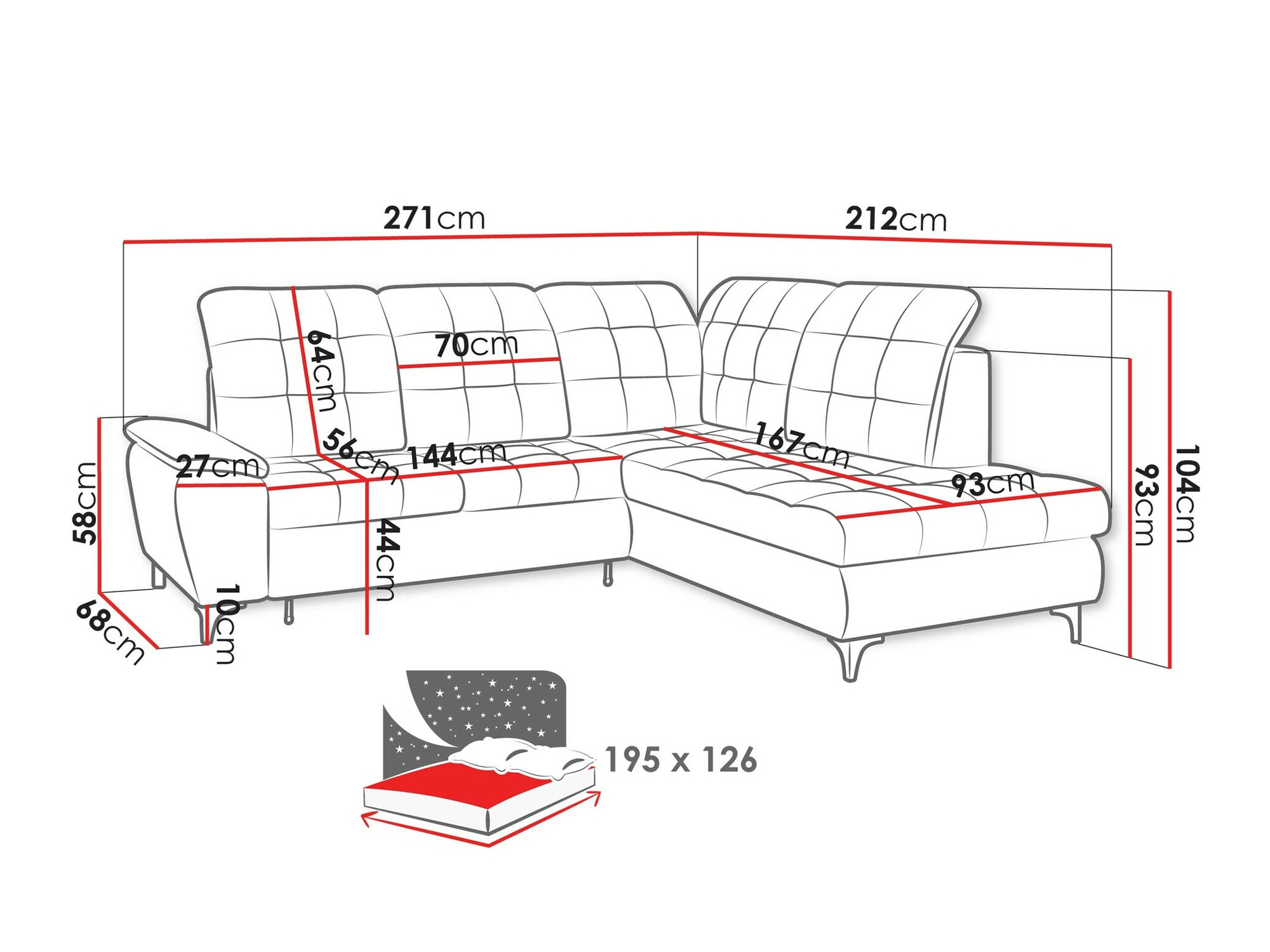 Stūra dīvāns Sanford 101 (Manila 02)