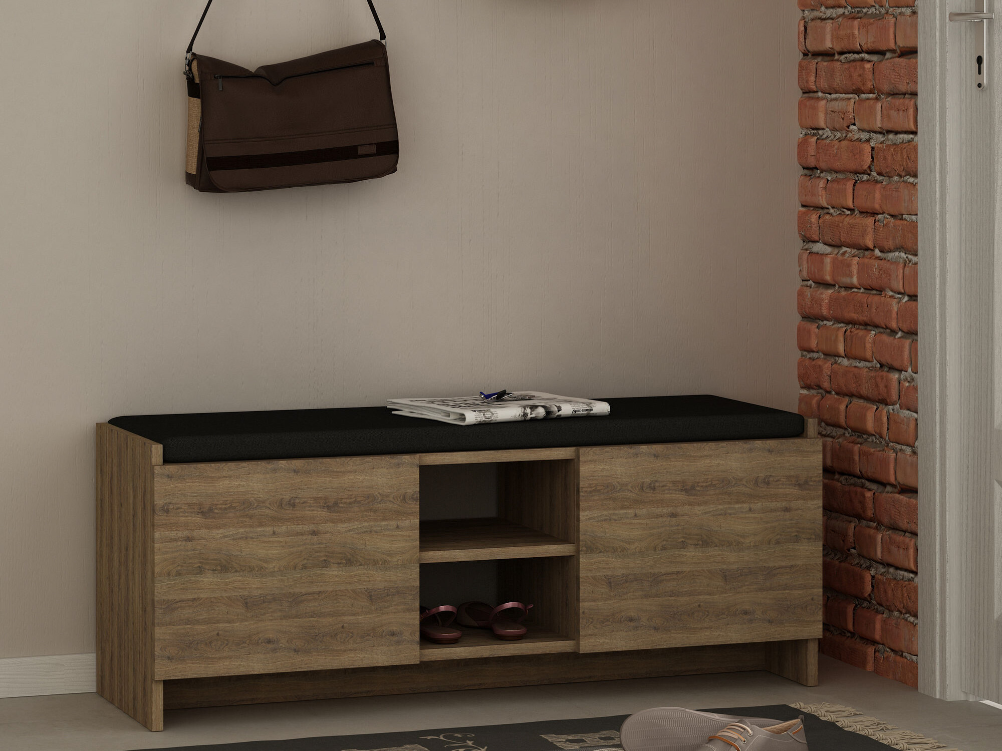Полка для обуви Kailua 1047 (Темный дуб)