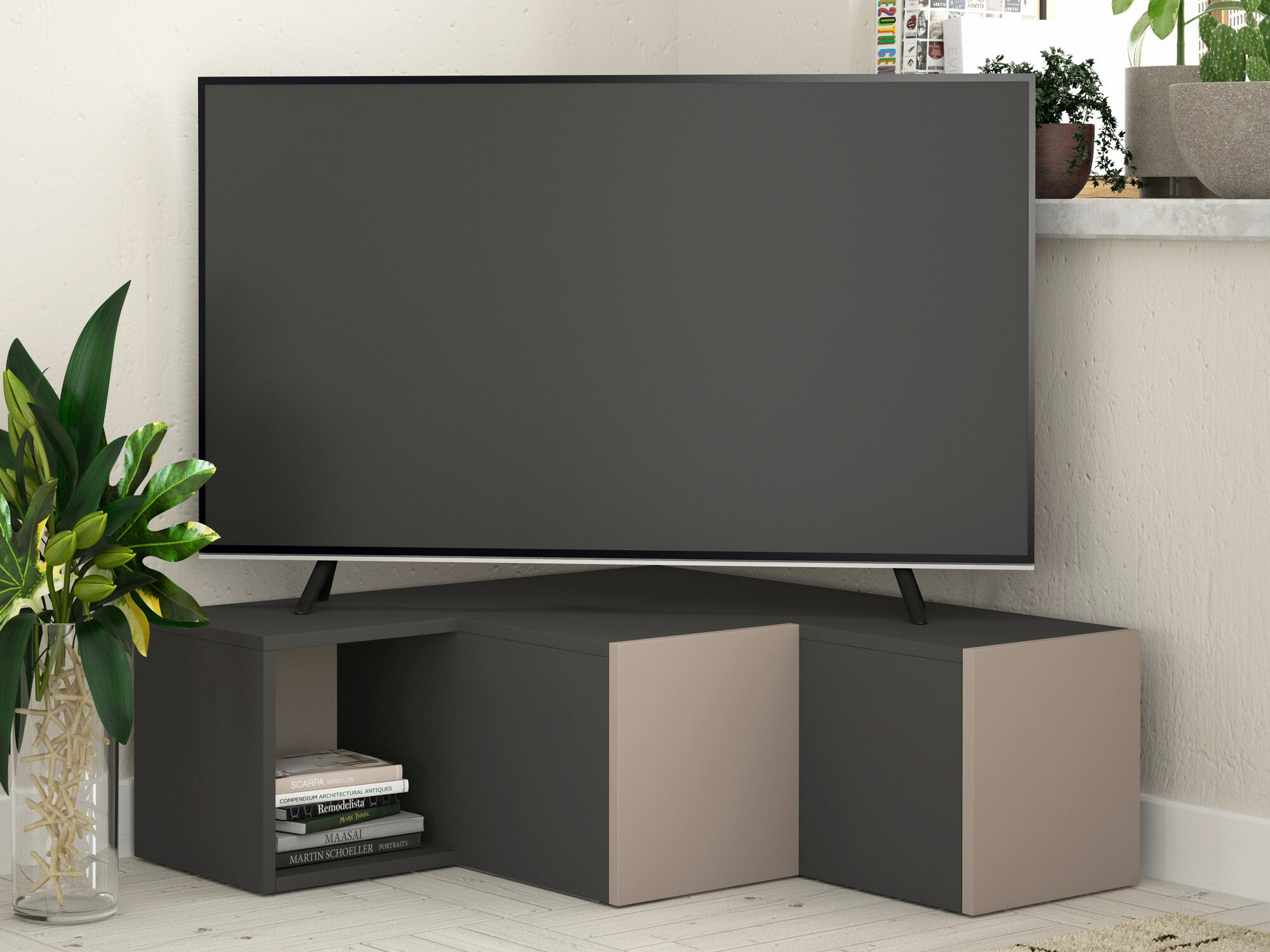 TV galds Kailua 1058 (Antracīts + Gaiši brūns)