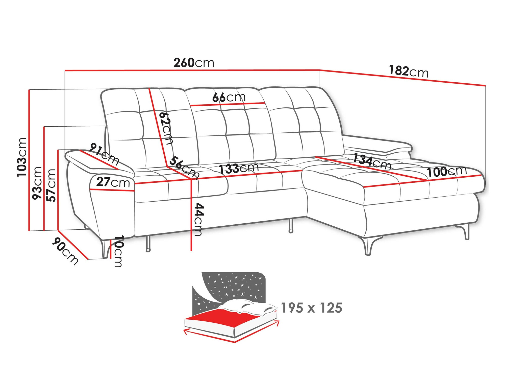 Угловой диван Sanford 103 (Manila 02)