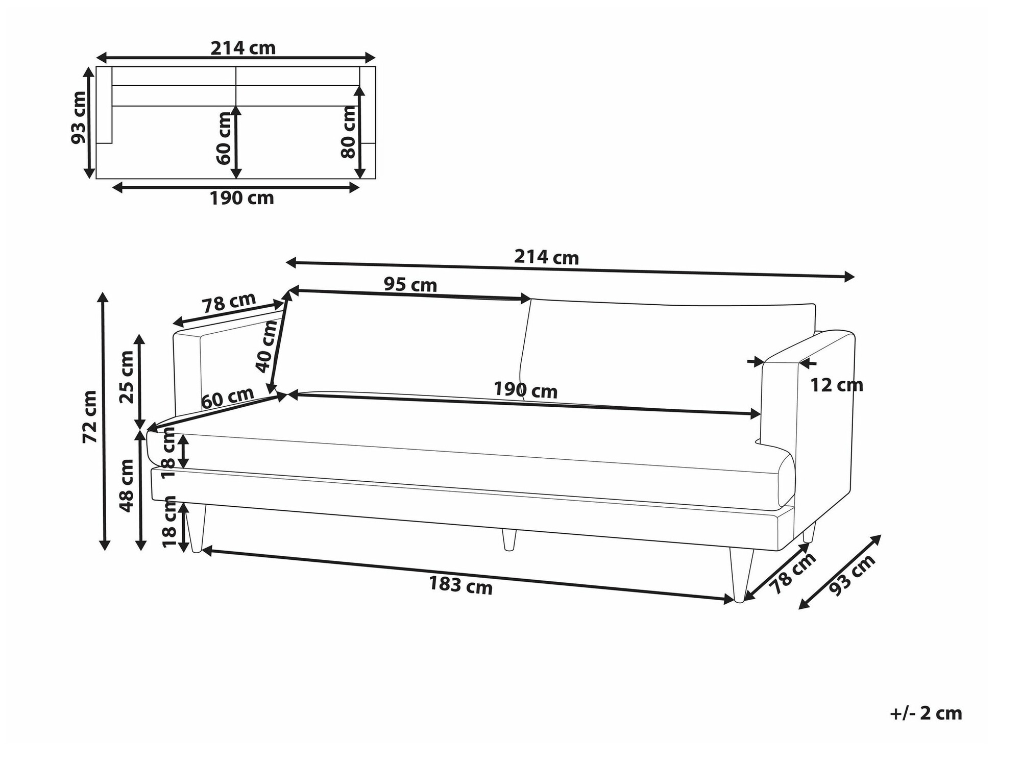 Dīvāns Berwyn 2232 (Gaiši brūns)