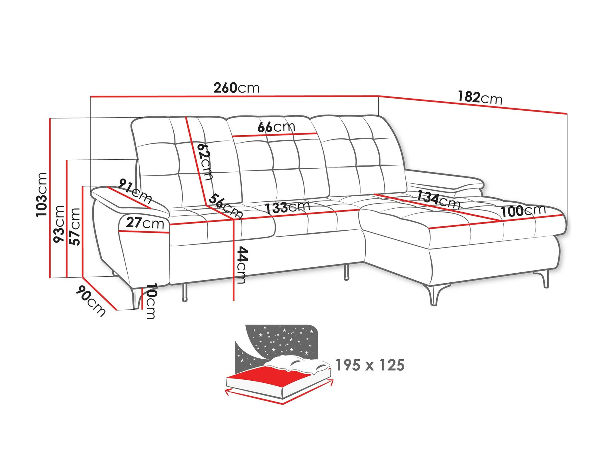 Stūra dīvāns Sanford 103 (Manila 16)