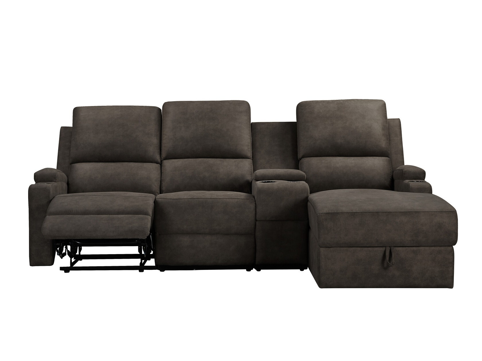 Stūra dīvāns reglaineris Denton 1368 (Tumši brūns)