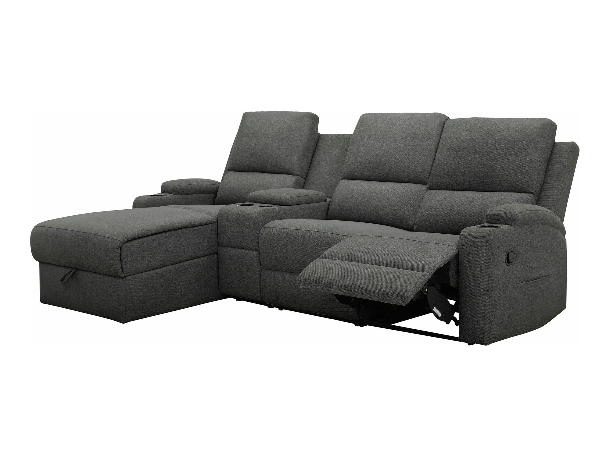 Угловой диван реклайнер Denton 1368 (Антрацит)