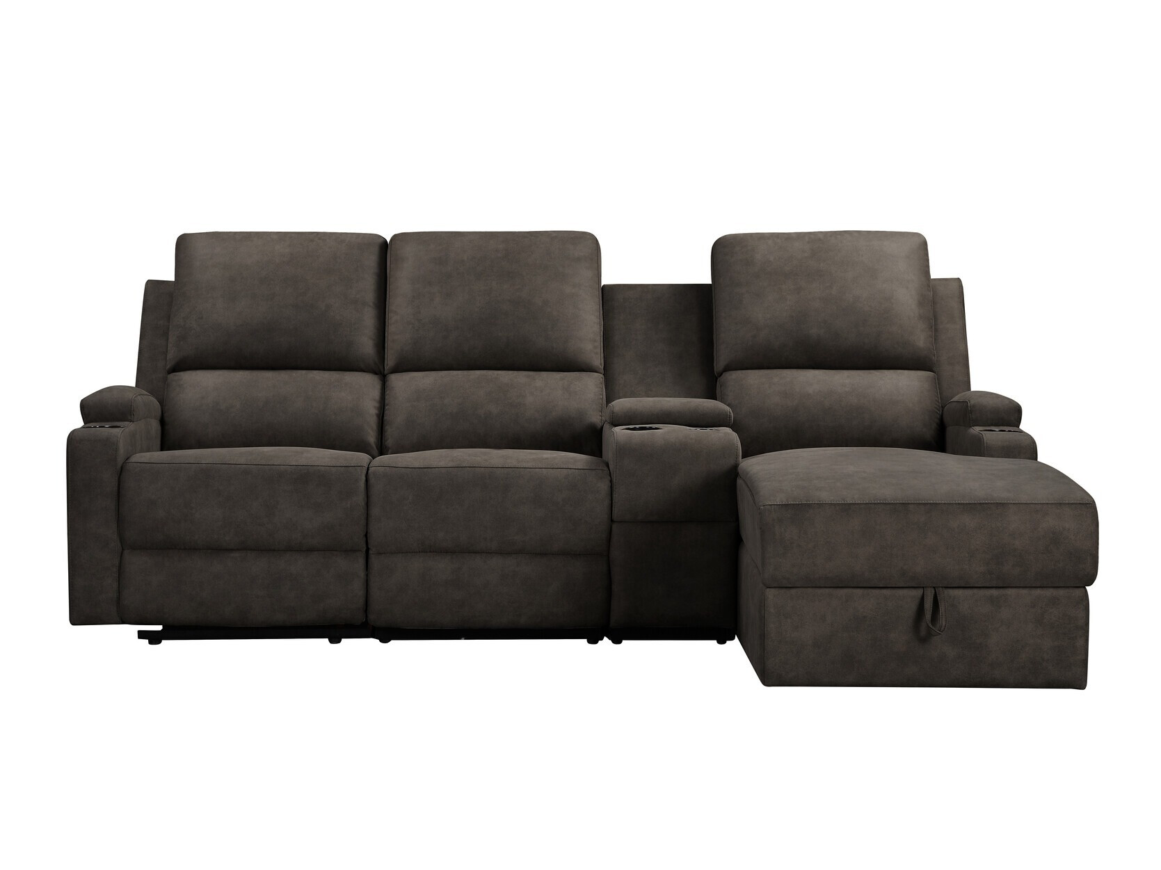 Угловой диван реклайнер Denton 1368 (Темно-коричневый)