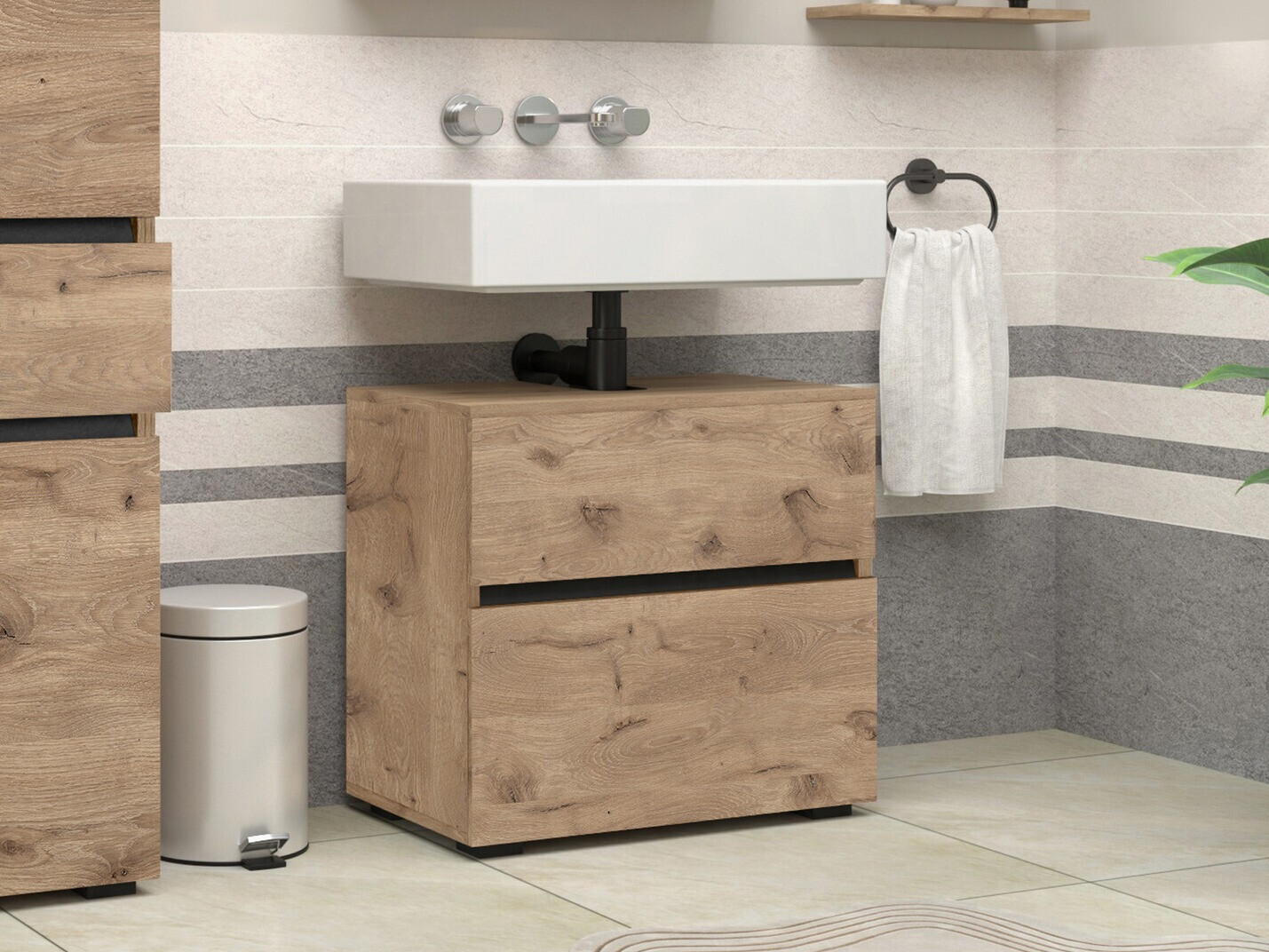 Hапольный шкафчик для ванной Soncamu 110 (Дуб)