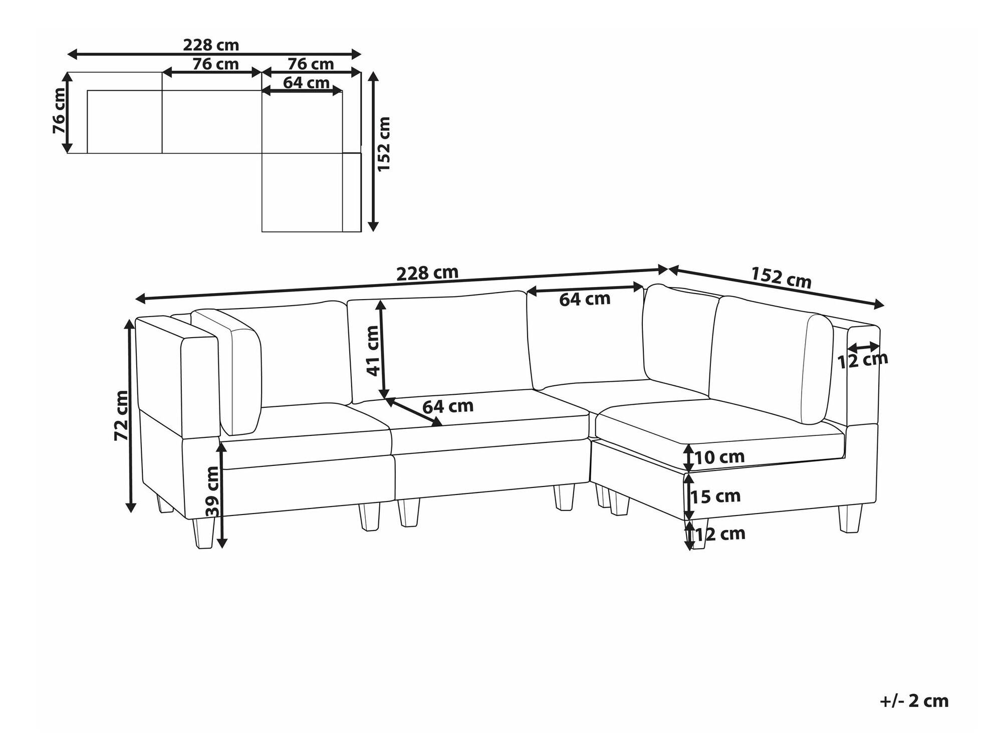 Moduļu stūra dīvāns Elbmeli 108 (Bēšs)