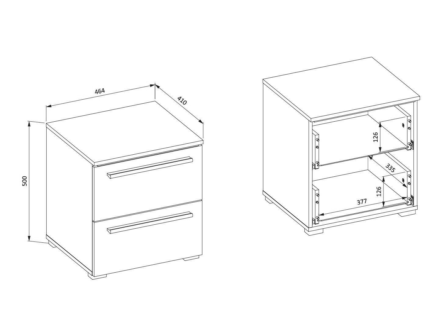 Naktsgaldiņš Torvire 122 (Tumšs betons)