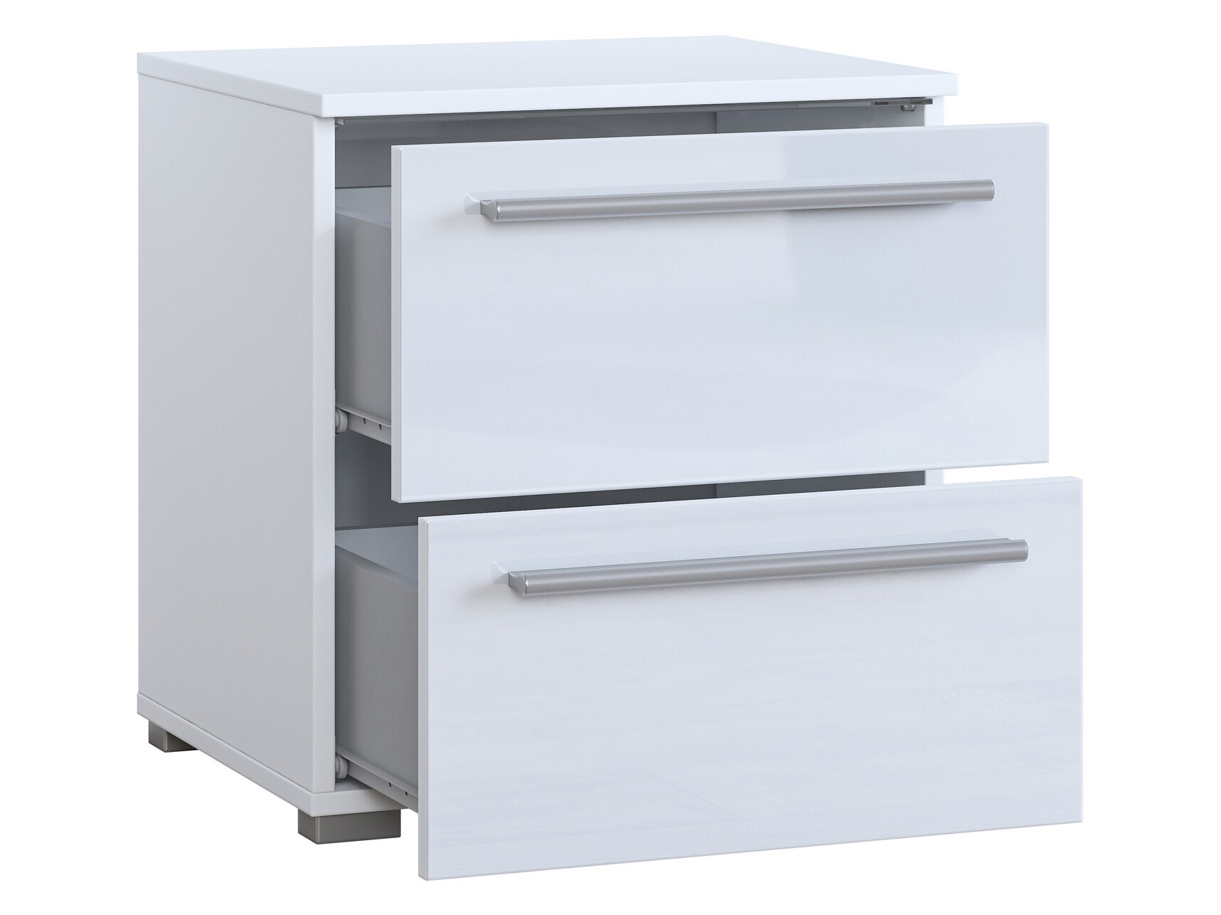 Прикроватная тумбочка Torvire 122 (Белый + Глянцевый белый)