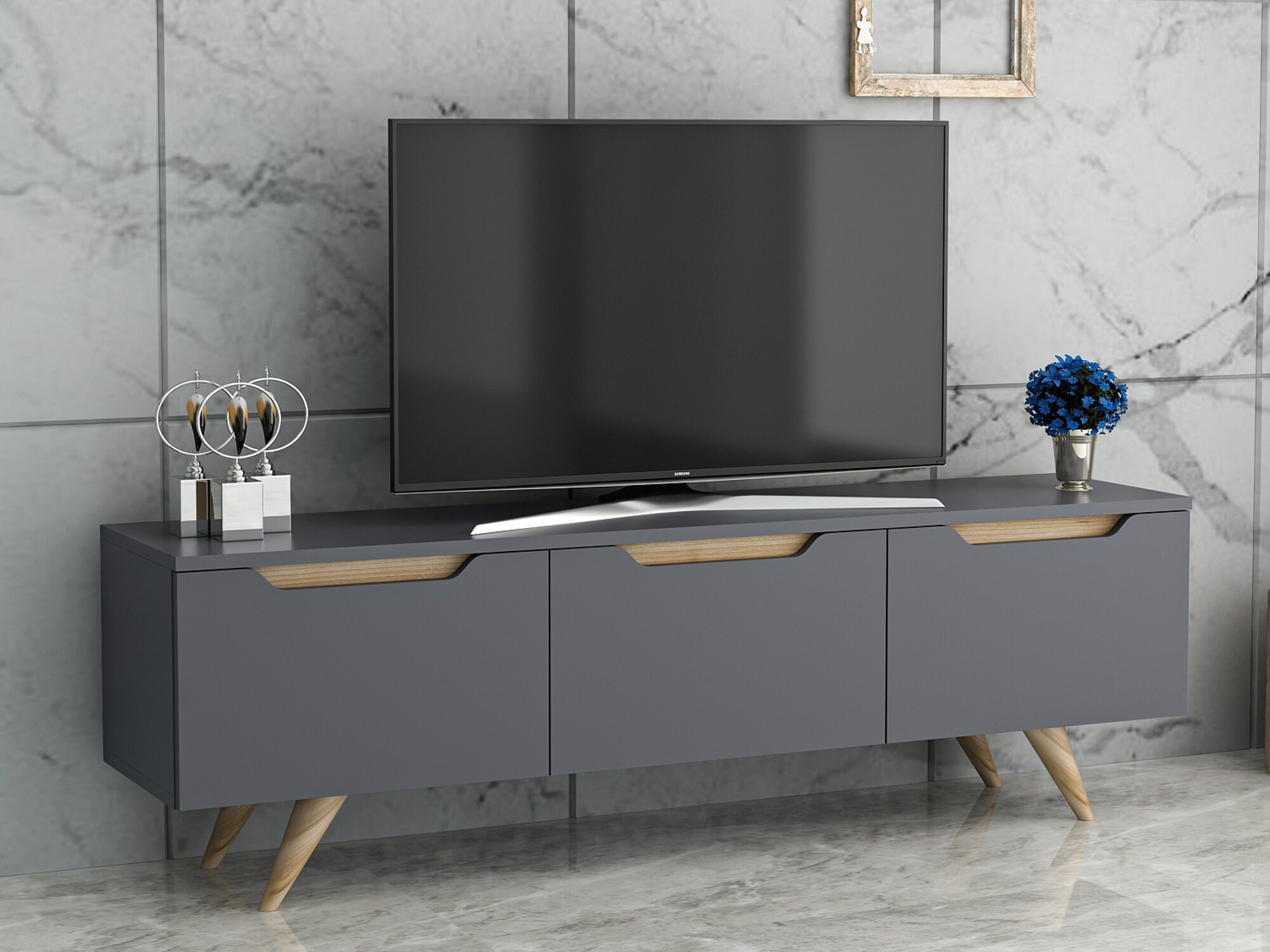 TV galds Kailua 947 (Antracīts + Ozols)