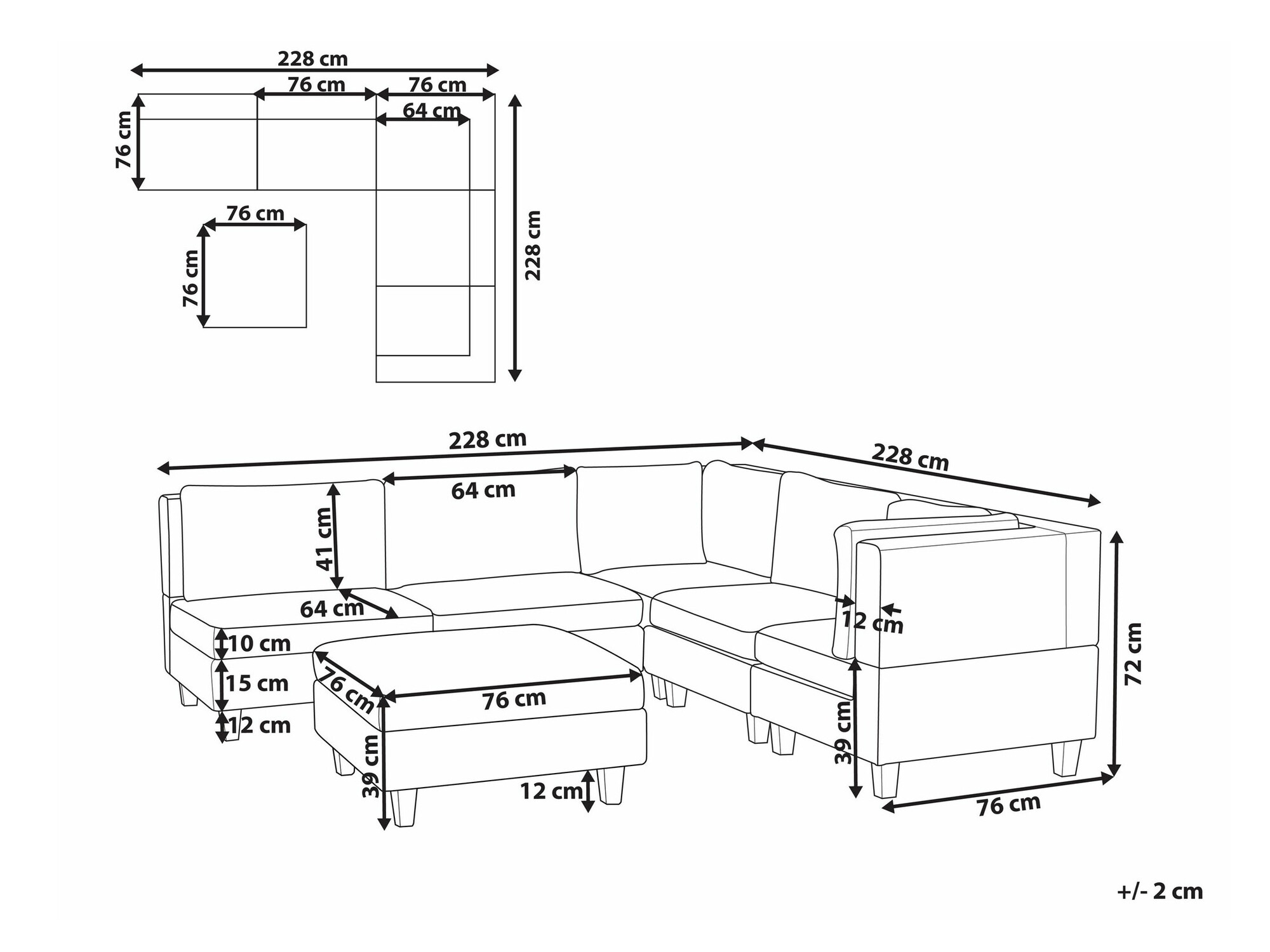 Модульный угловой диван Elbmeli 109 (Бежевый)