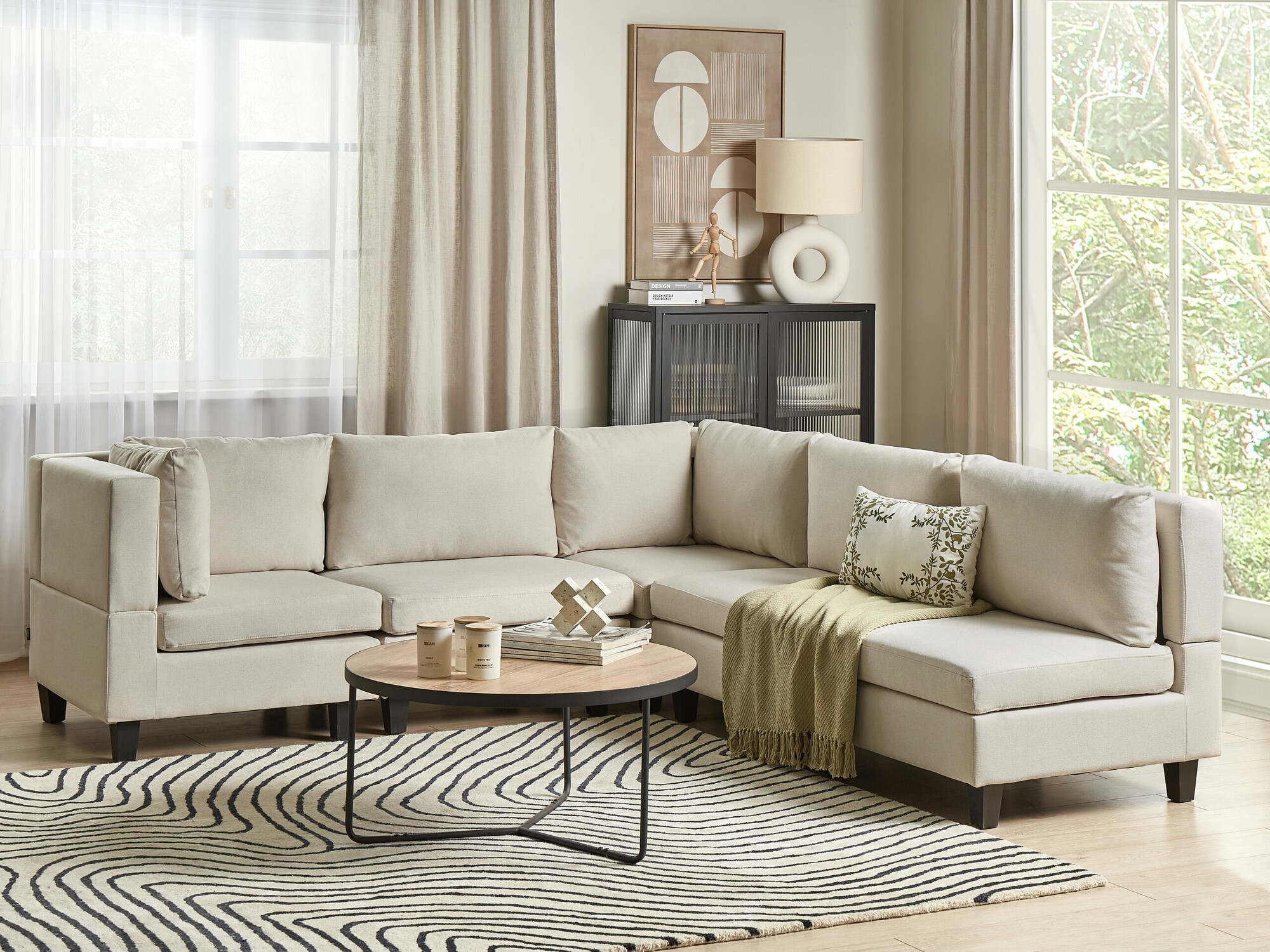 Moduļu stūra dīvāns Elbmeli 109 (Bēšs)