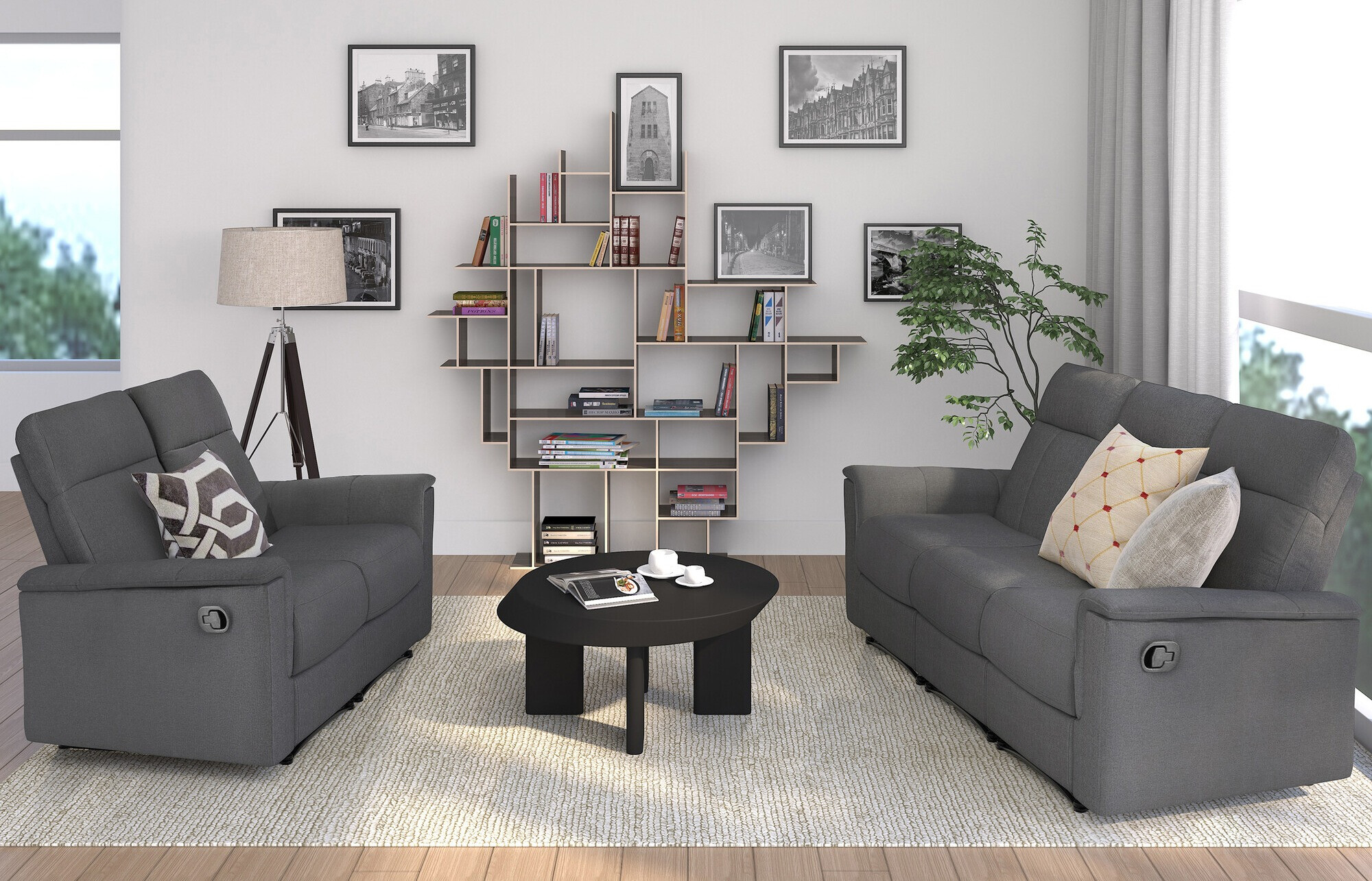 Dīvāns reglainer Denton 1373 (Antracīts)