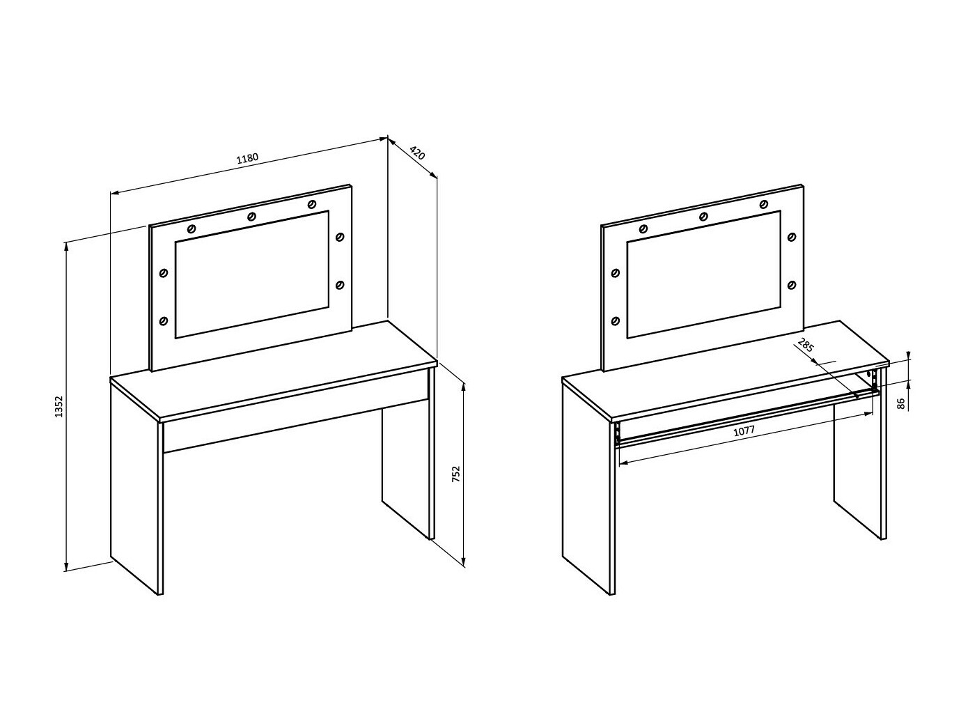 Grima galds Austin 343 (Balts)