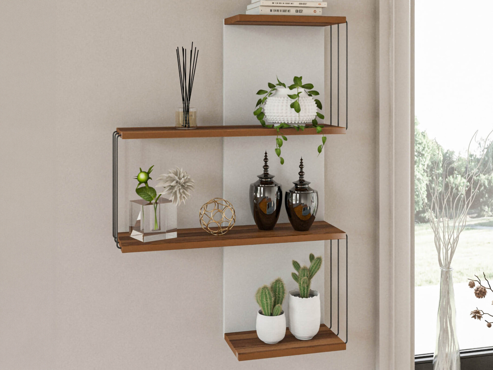 Piekarams plaukts Kailua 406 (Brūns + Balts)