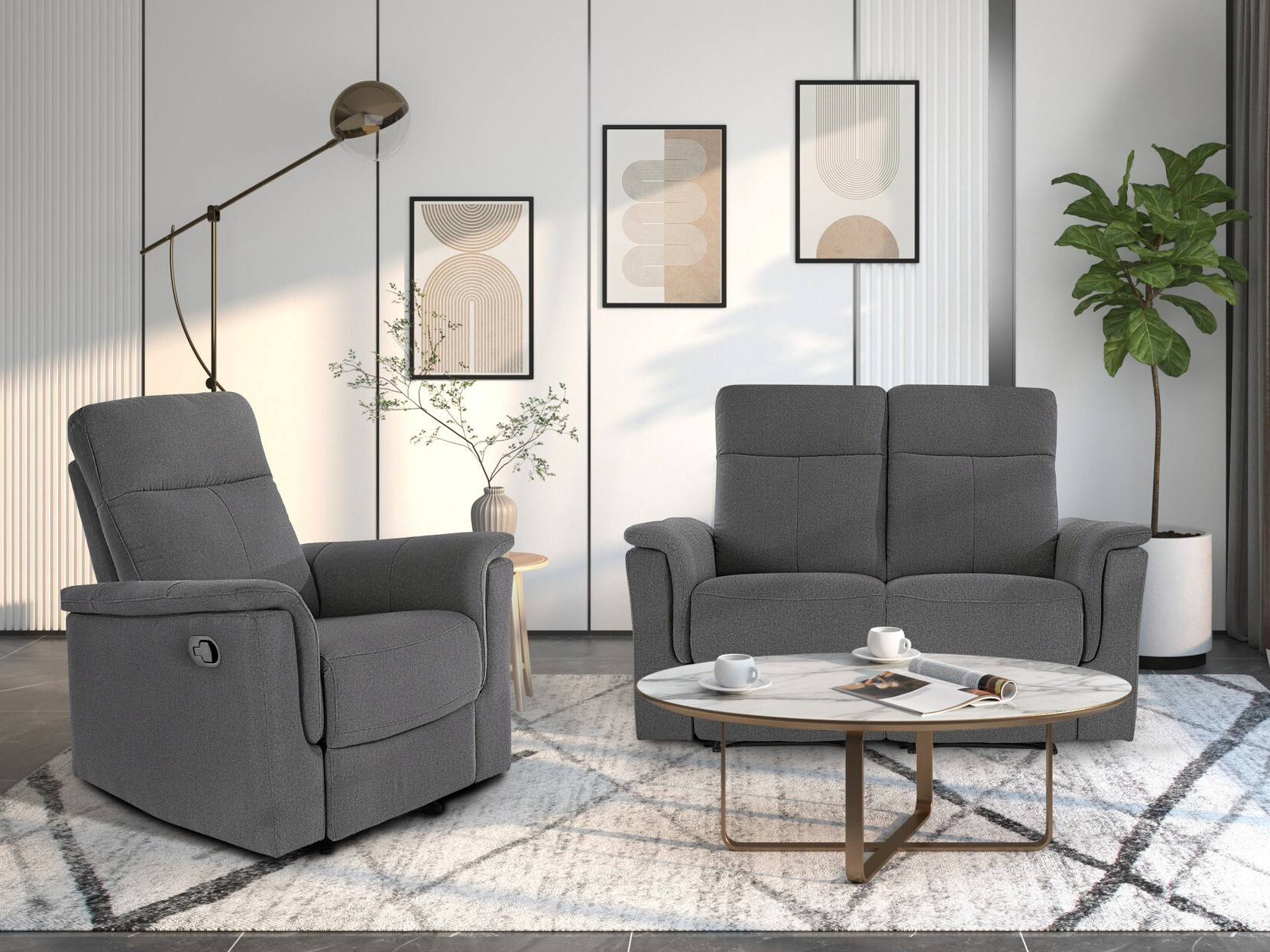 Dīvāns reglainer Denton 1421 (Antracīts)