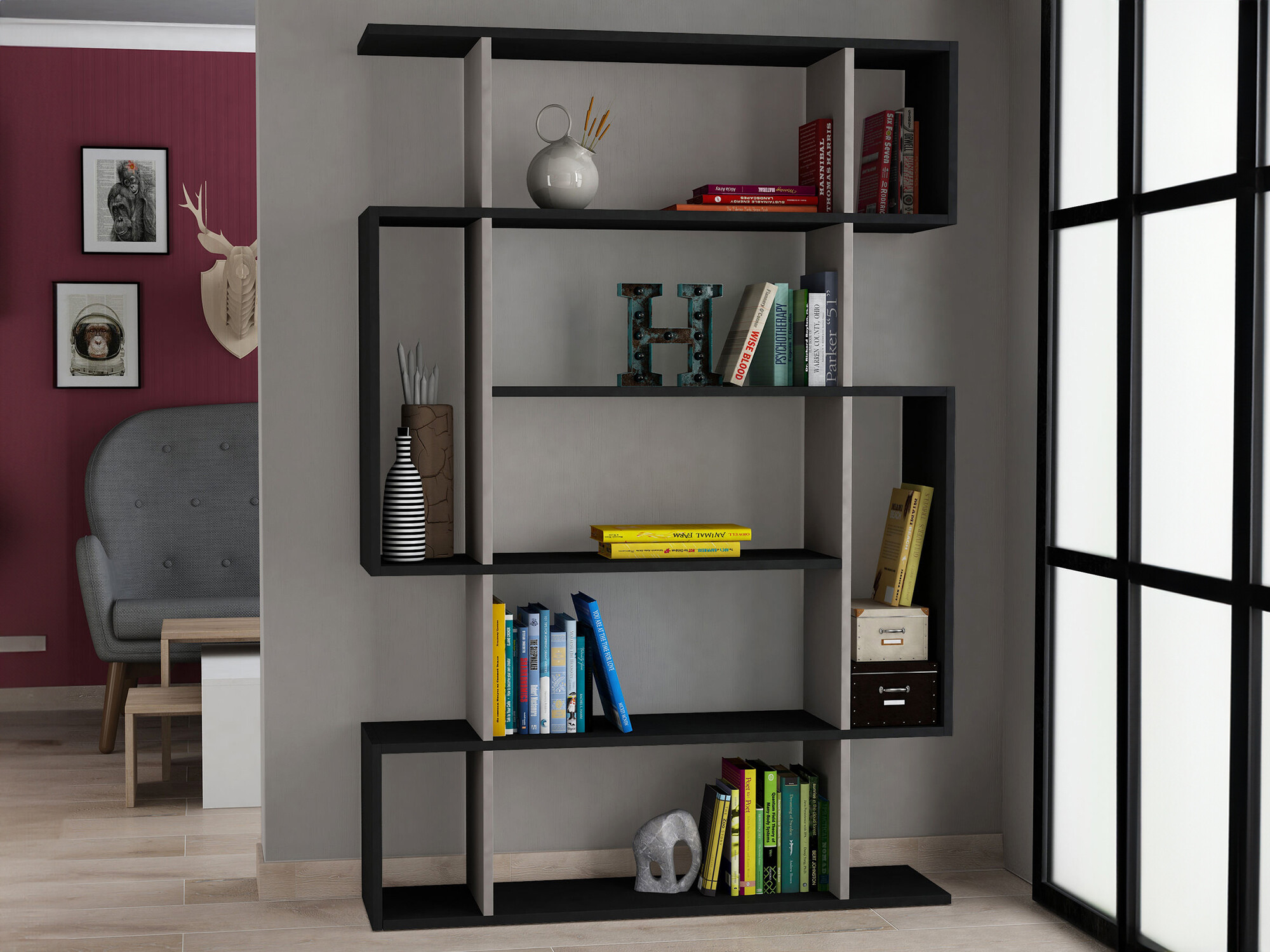 Plaukts Kailua 449 (Antracīts + Krēms)