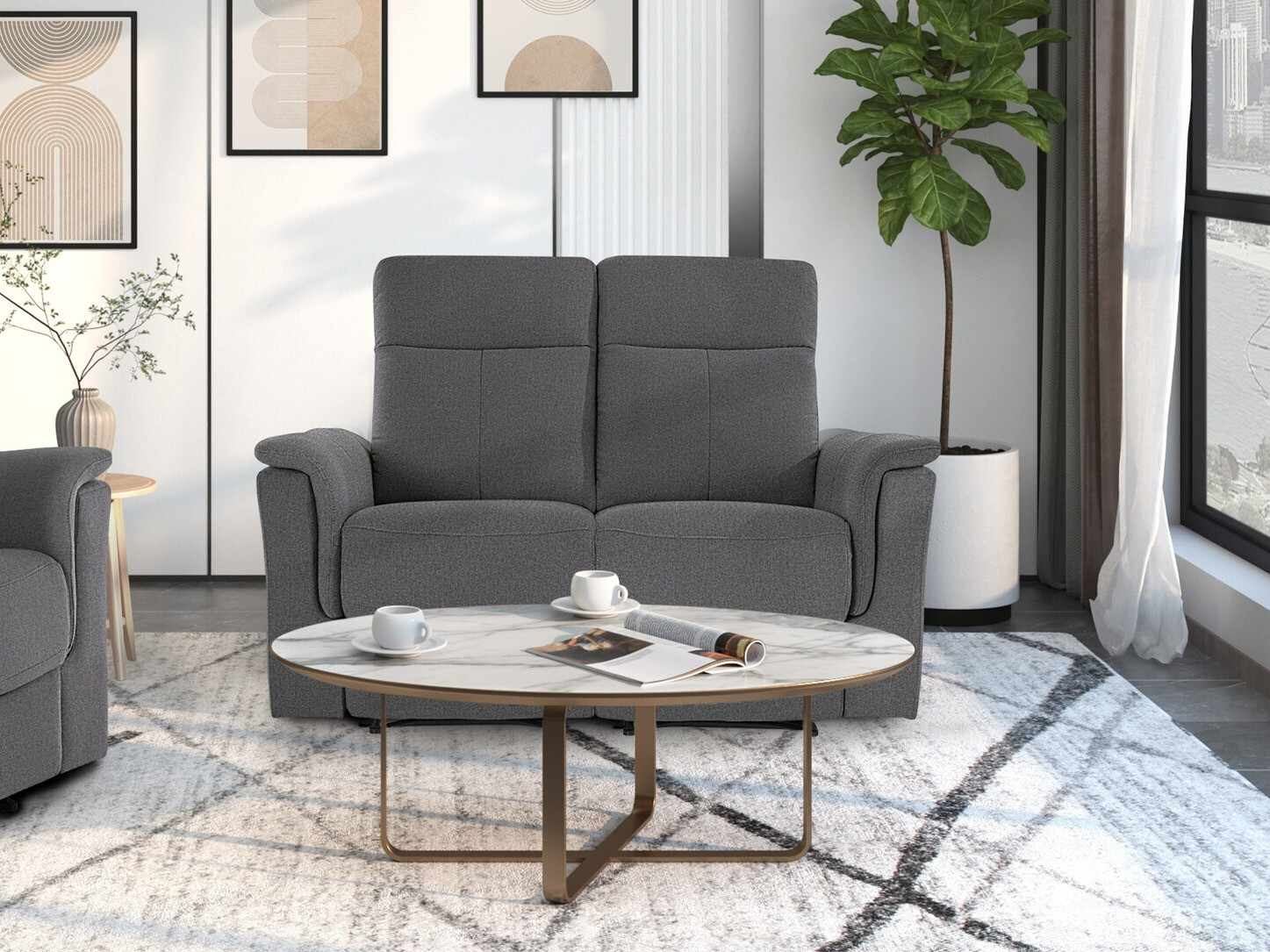 Раскладной диван Denton 1421 (Антрацит)