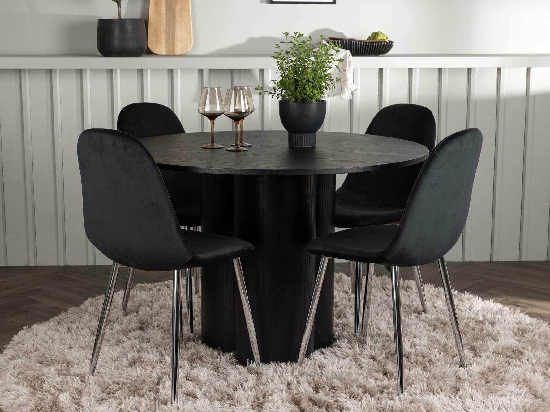 Ēdamistabas komplekts Dallas 4578 (Melns)