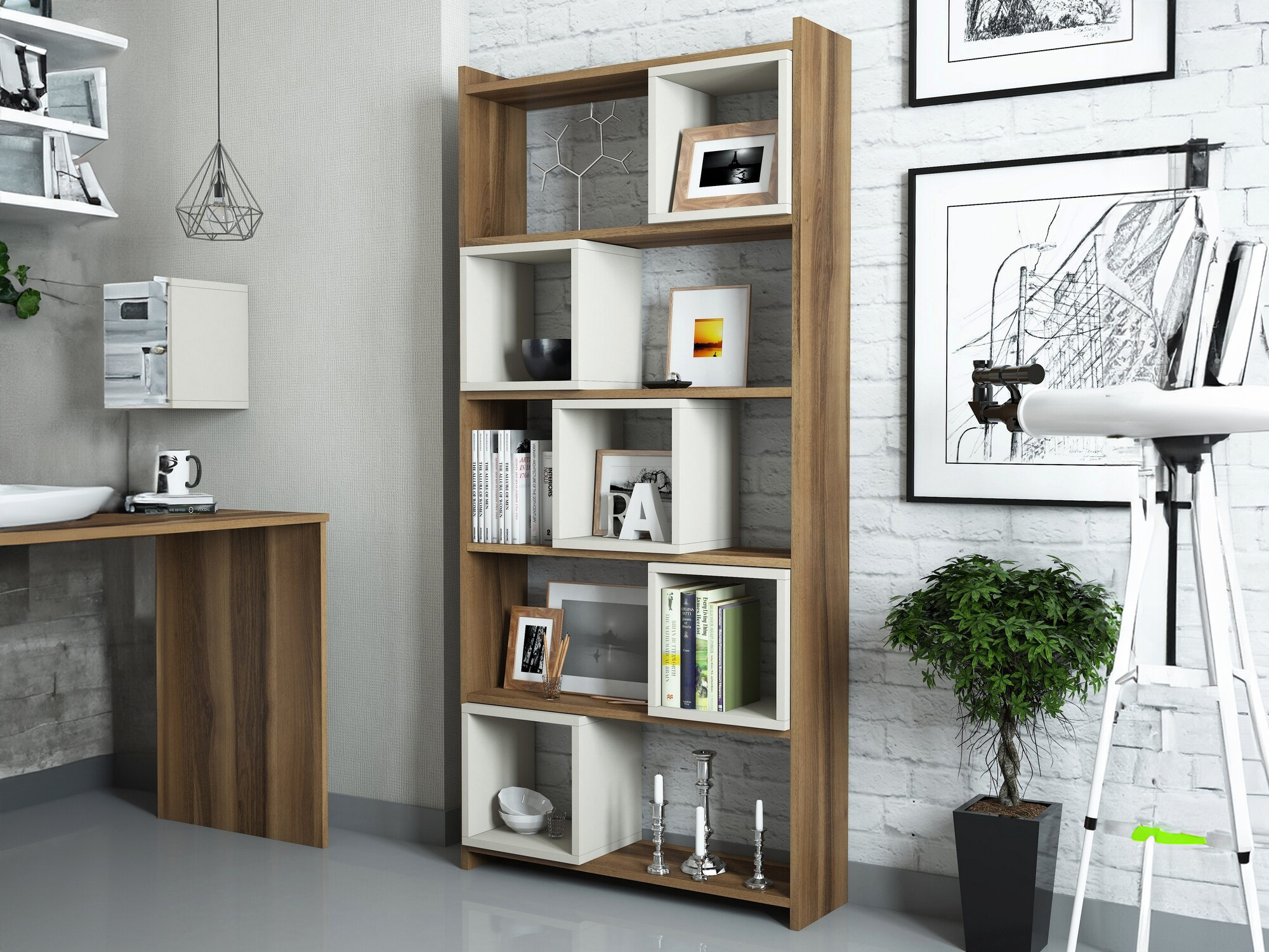 Plaukts Kailua 666 (Krēms + Riekstkoks)