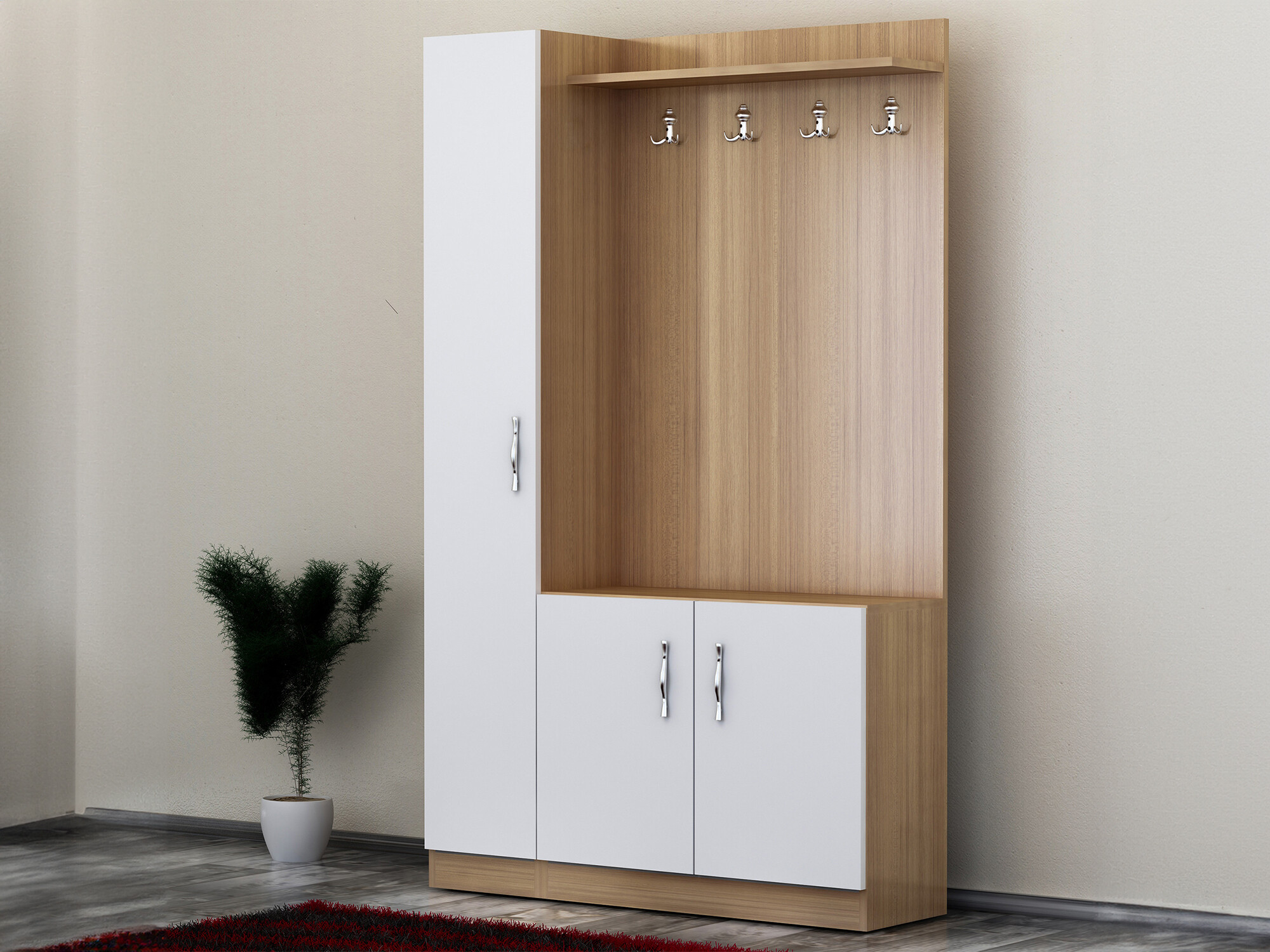 Priekšnama komplekts Kailua 595 (Balts + Tīkkoks)