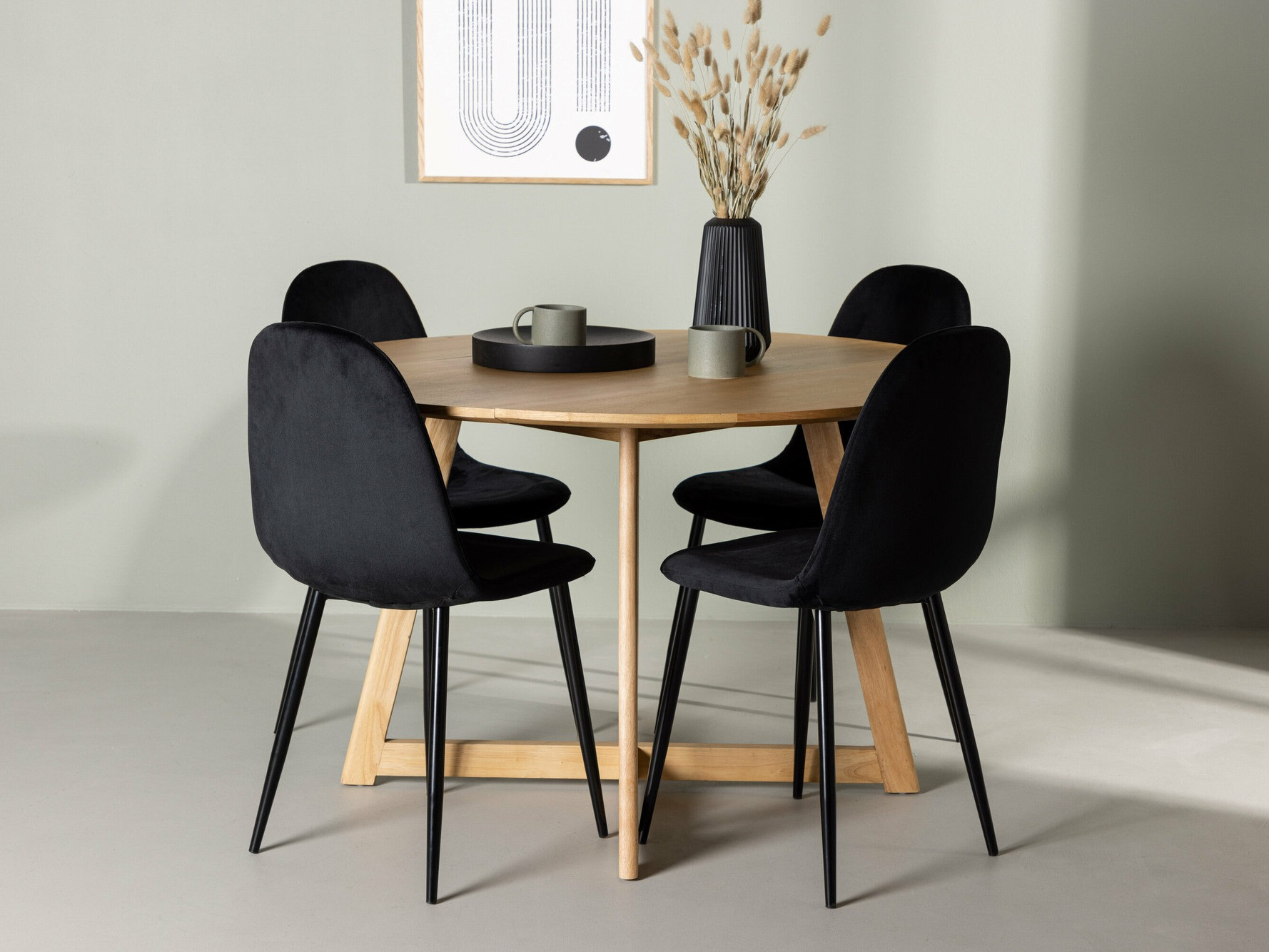 Ēdamistabas komplekts Dallas 4580 (Melns)