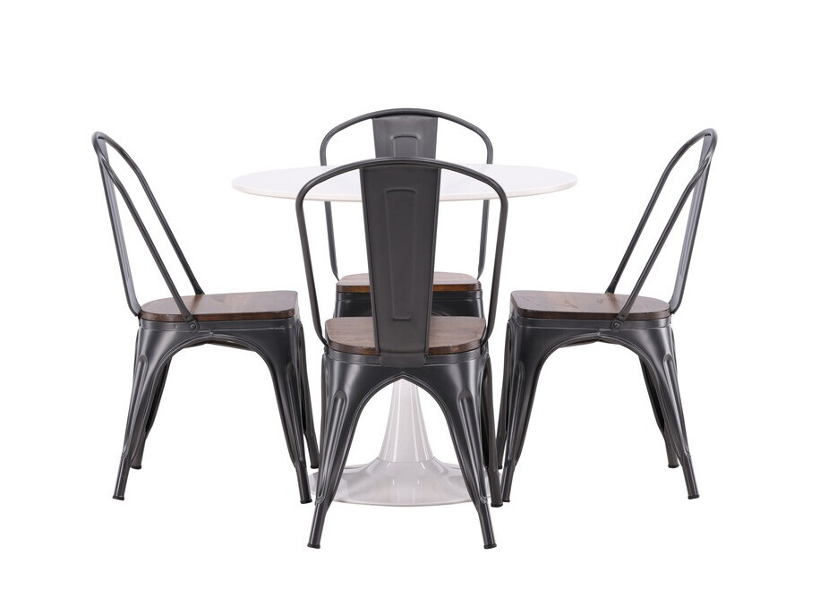 Ēdamistabas komplekts Dallas 4589 (Melns + Riekstkoks)