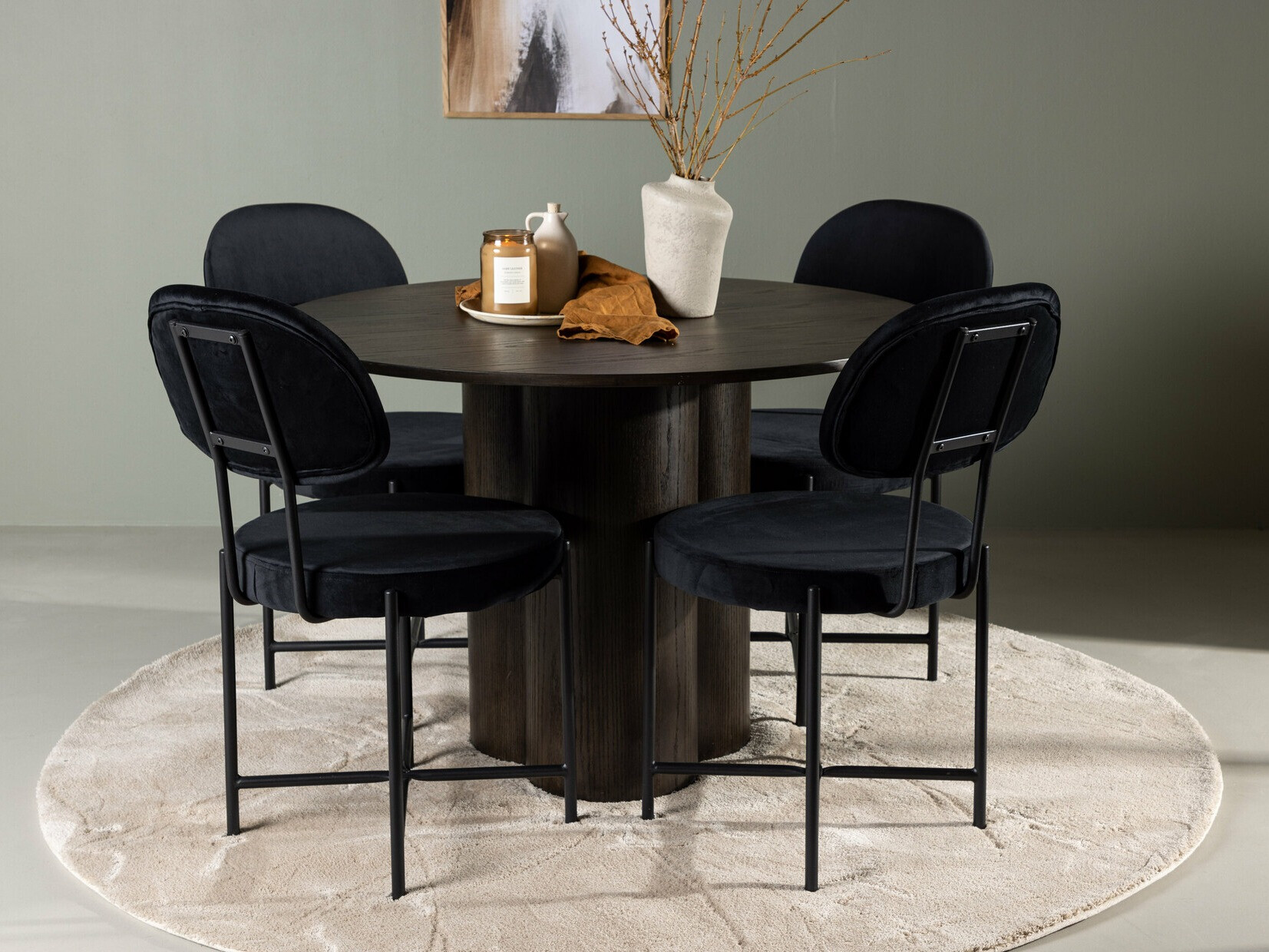 Ēdamistabas komplekts Dallas 4605 (Tumšs riekstkoks)