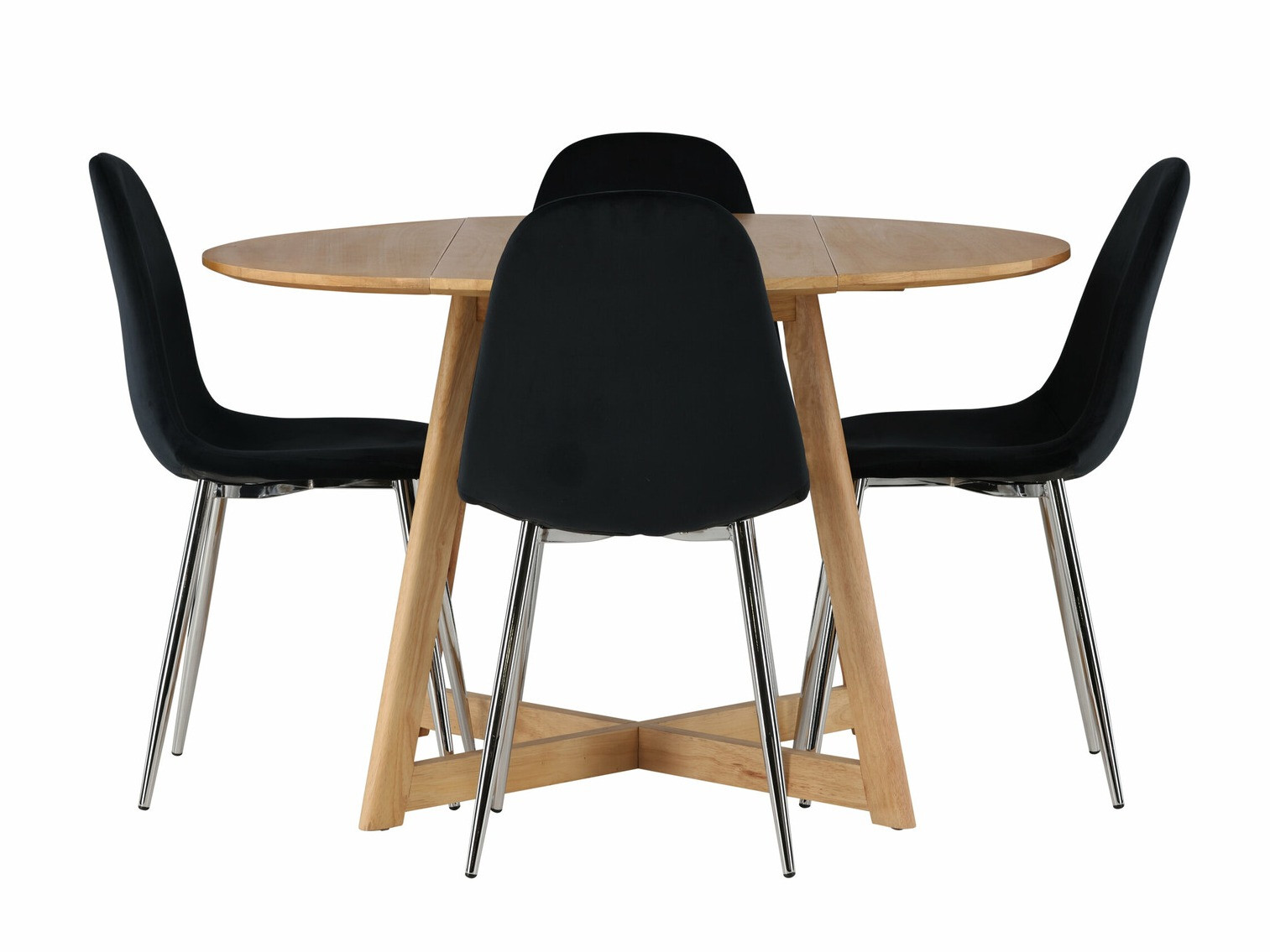 Обеденный гарнитур Dallas 4580 (Чёрный + Серебряный)