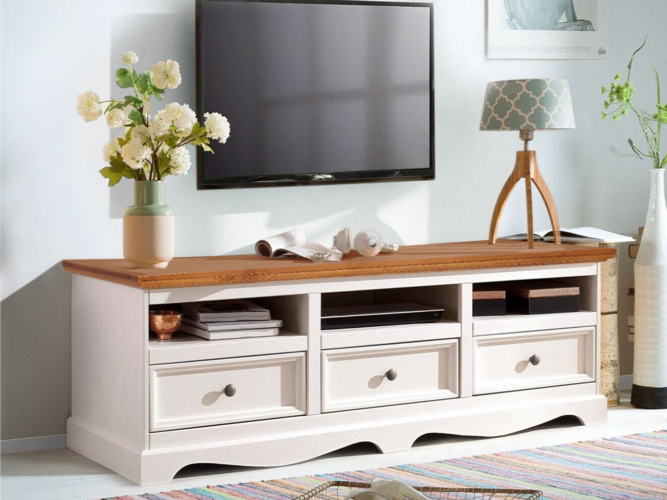 TV galds Fentivo 103 (Balts + Medus ozols)