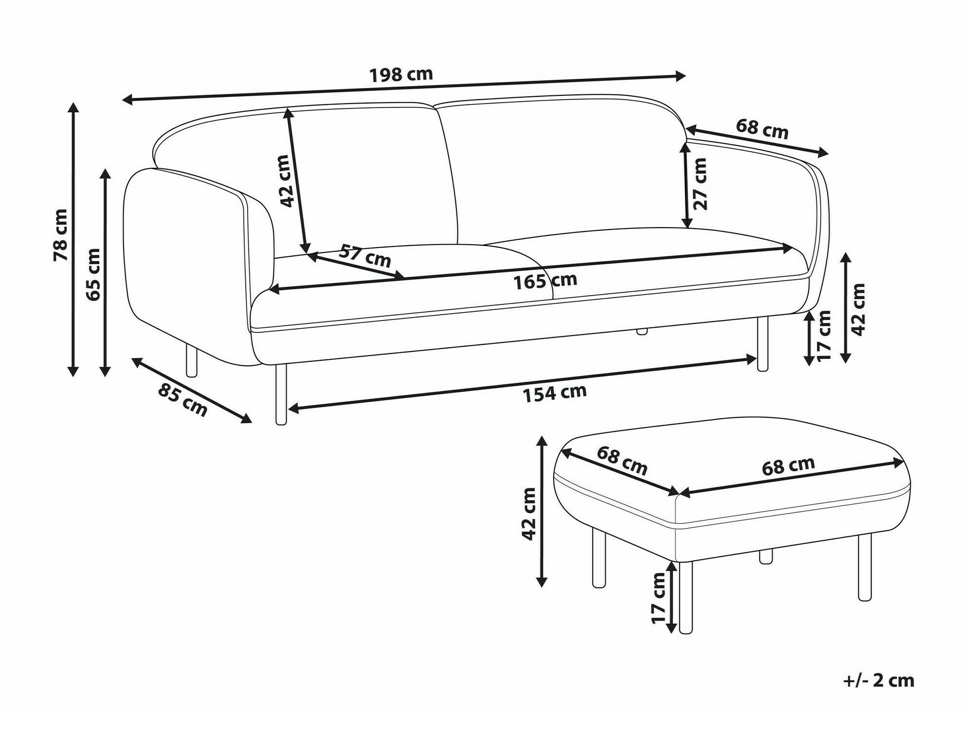 Комплект мягкой мебели Berwyn 2267 (Белый)