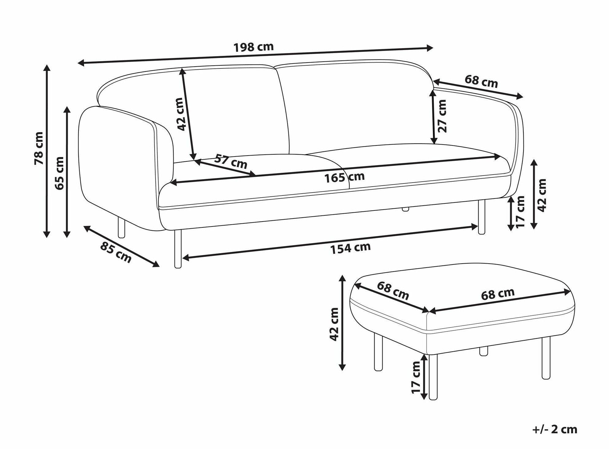 Комплект мягкой мебели Berwyn 2267 (Светло-серый)