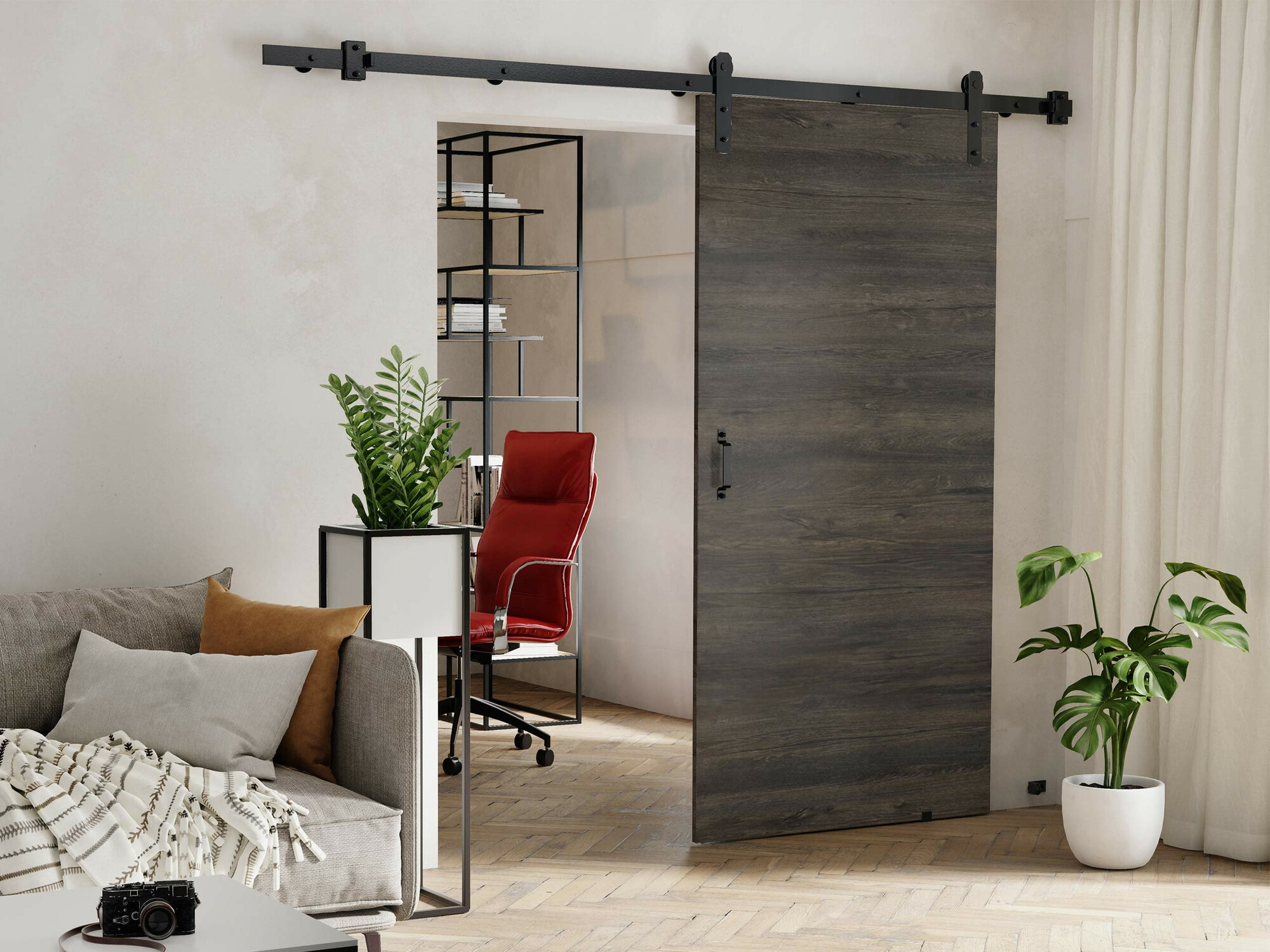 Bīdāmas durvis Dover 165 (Tumši pelni)