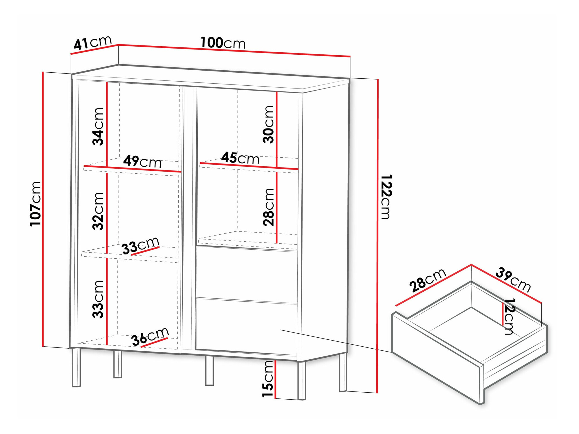 Kомод Lumiri 100 (Белый)