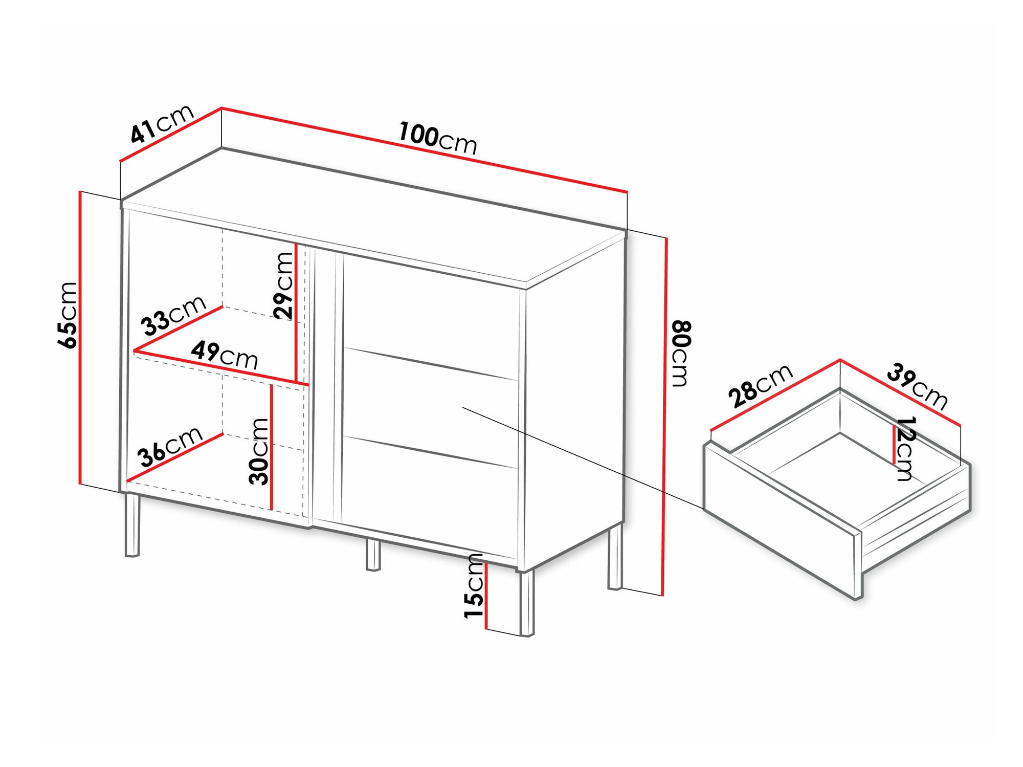 Kомод Lumiri 104 (Белый)