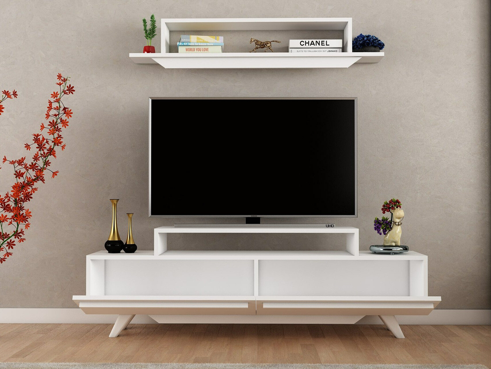 Viesistabas komplekts Kailua 2289 (Balts)