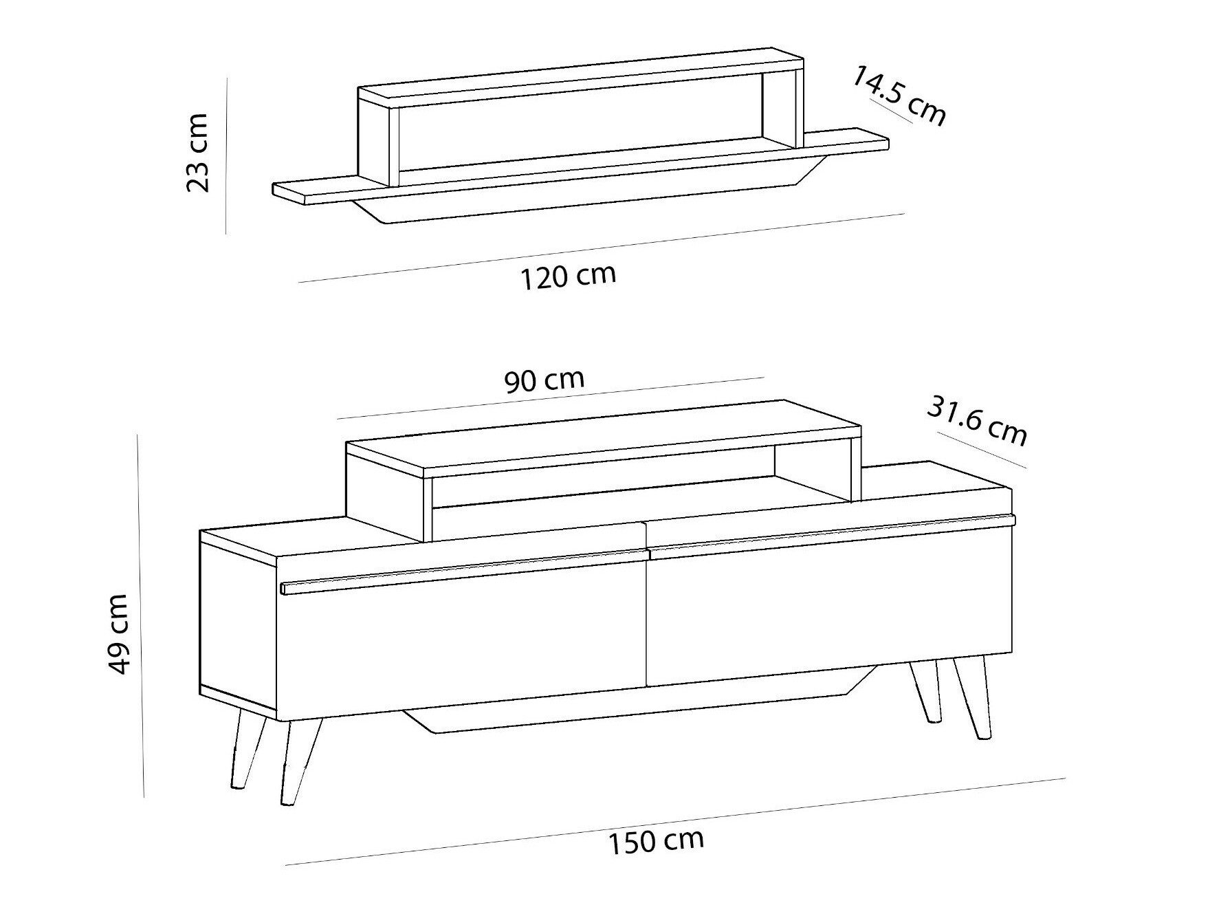 Viesistabas komplekts Kailua 2289 (Balts)