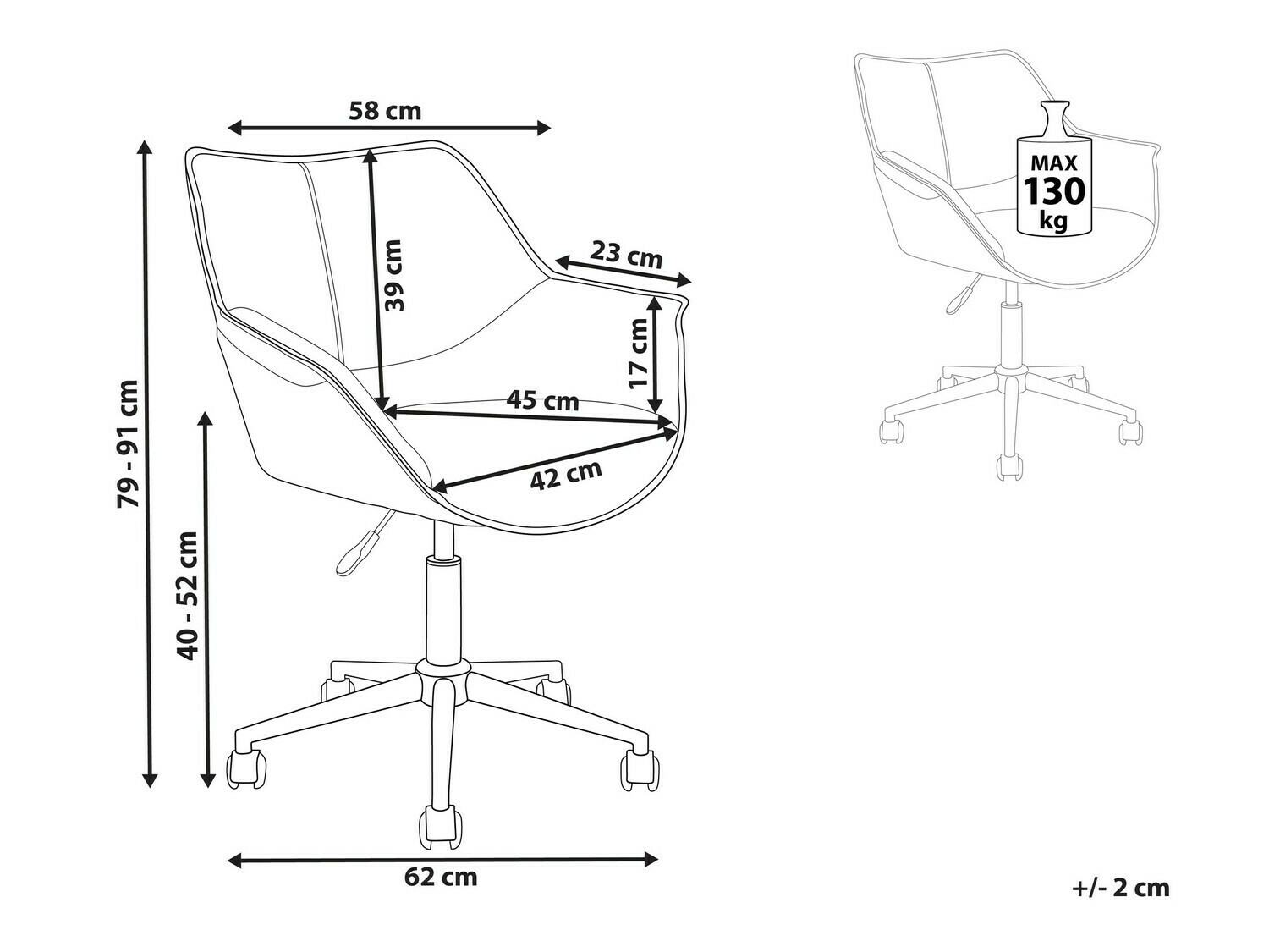 Biroja krēsls Berwyn 899 (Gaiši brūns)
